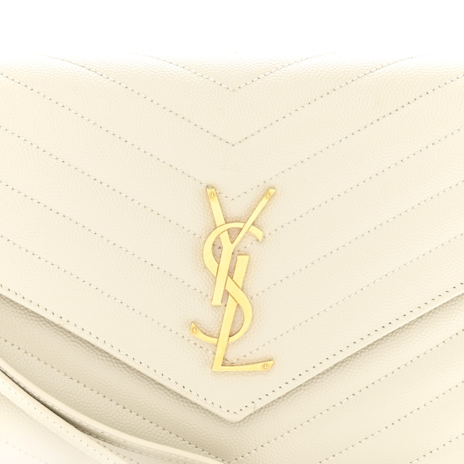 Grain De Poudre Matelasse Chevron Monogram Envelope Clutch Crema Soft