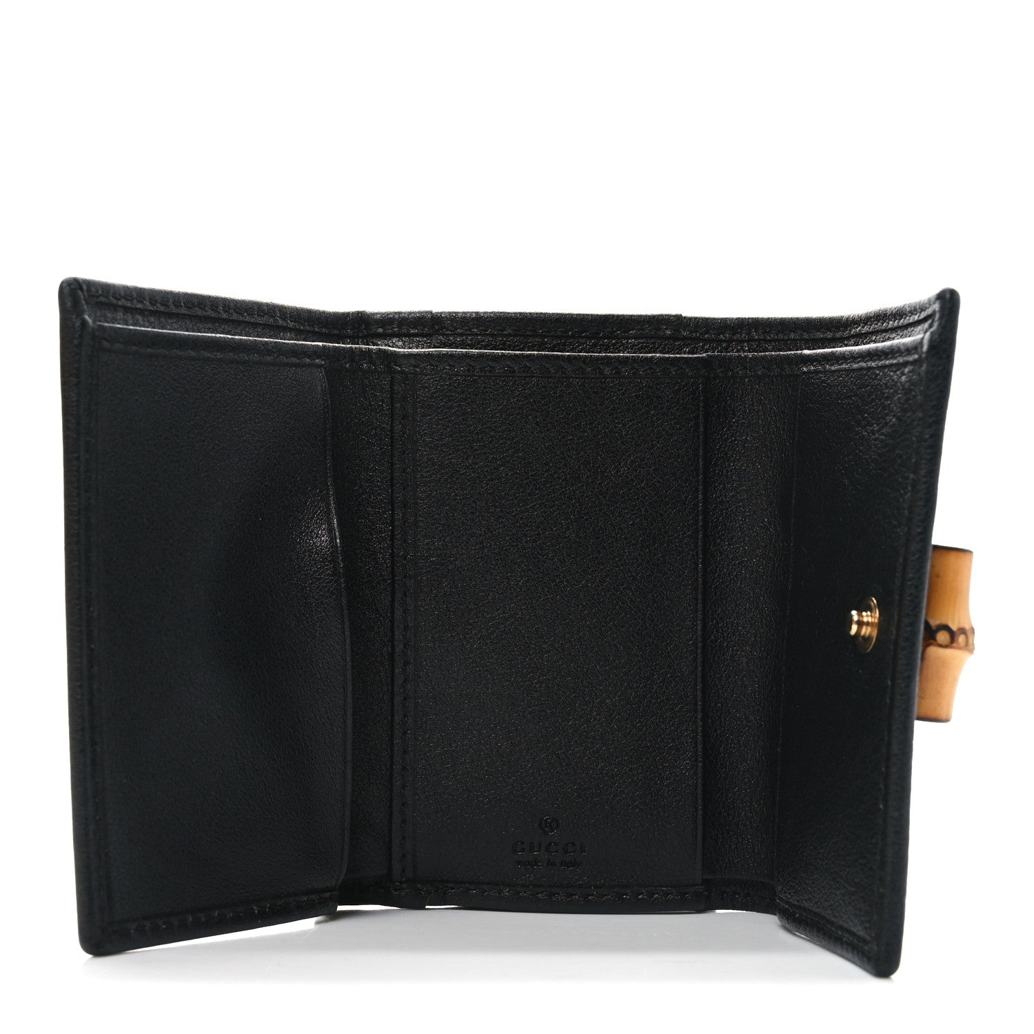 Wonka Grain Calfskin Diana Tri-Fold Wallet Black