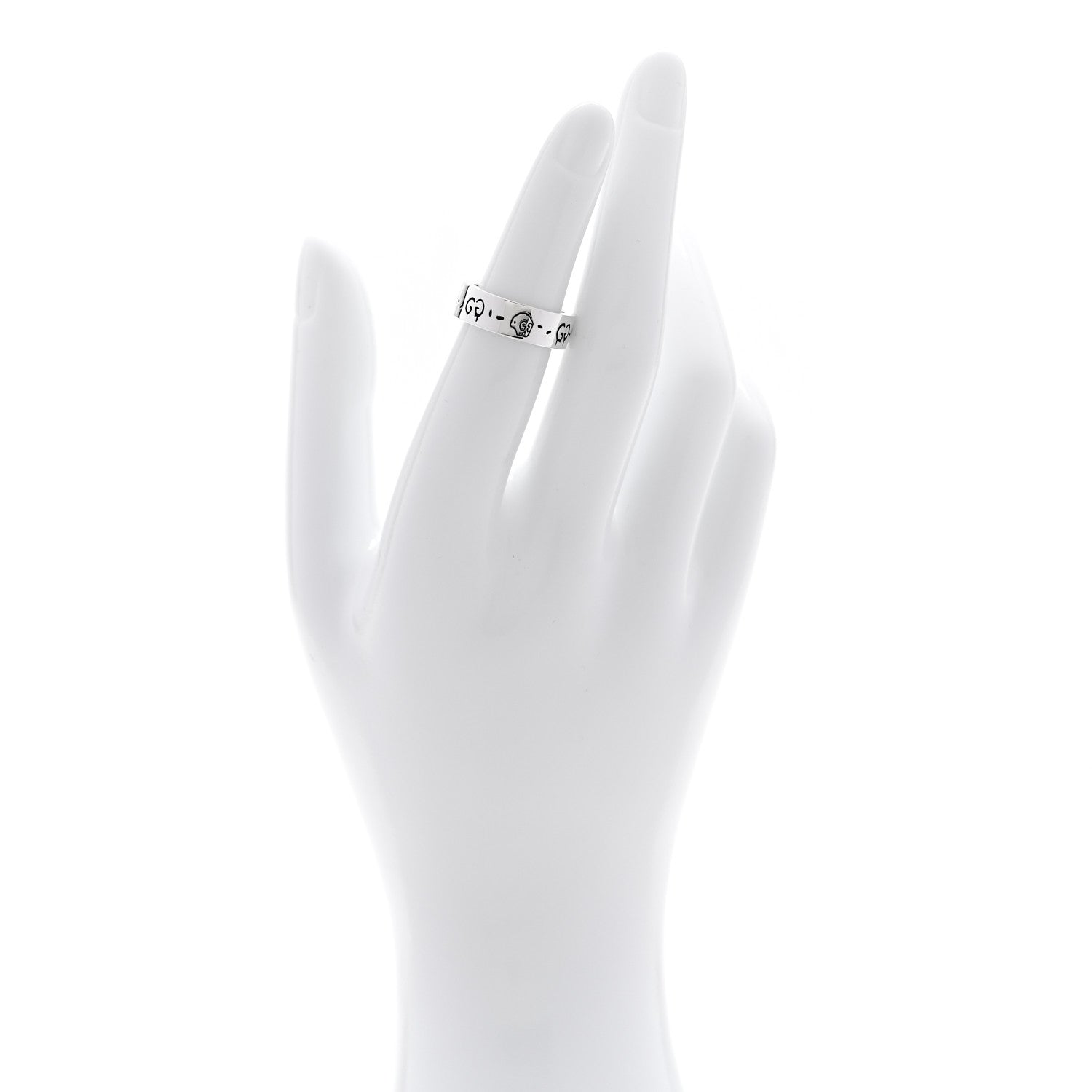 Sterling Silver 6mm GucciGhost Hamlet Skull Ring 50 5.25