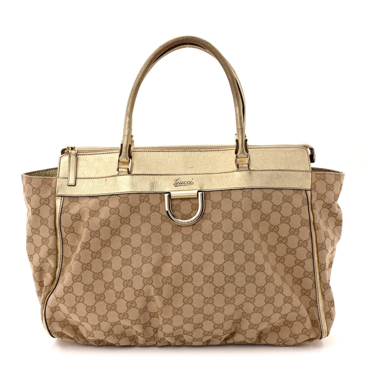Monogram D Gold Large Tote Metallic Gold
