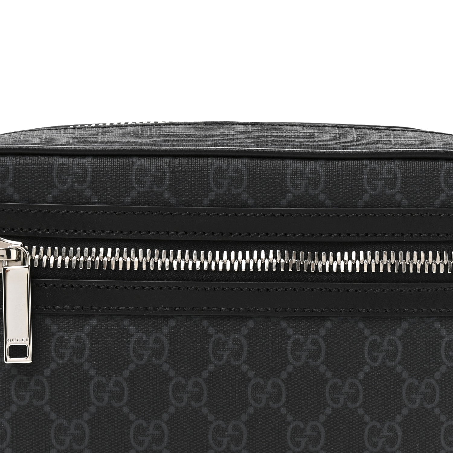 Soft GG Supreme Monogram Web Belt Bag Black Grey