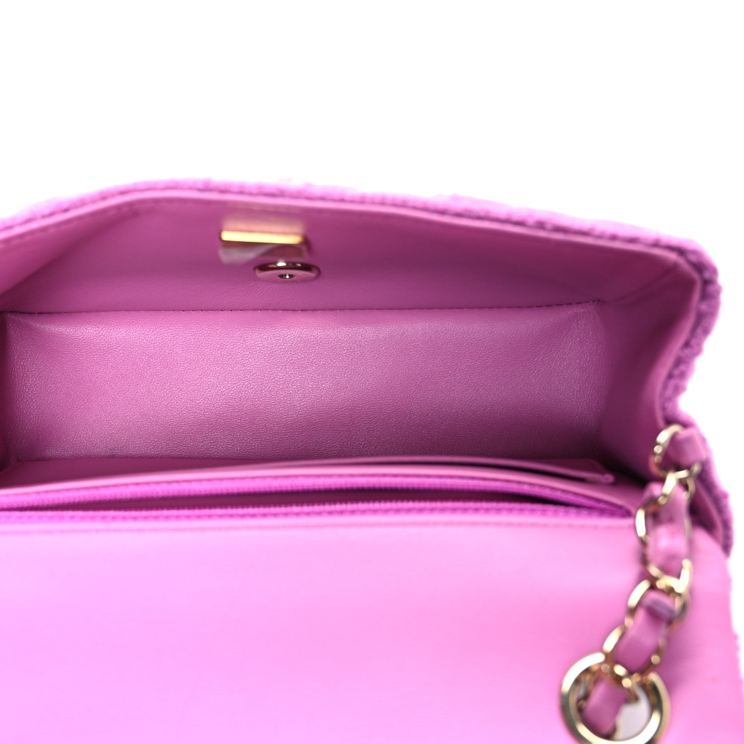 Tweed Quilted Mini Rectangular Flap Purple
