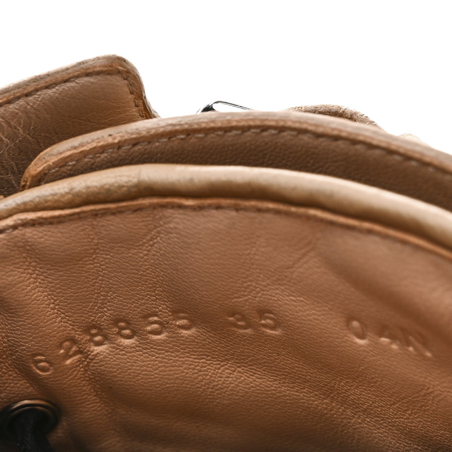 Nappa Frances GG Matelasse Platform Combat Boots 35 Natural Tan