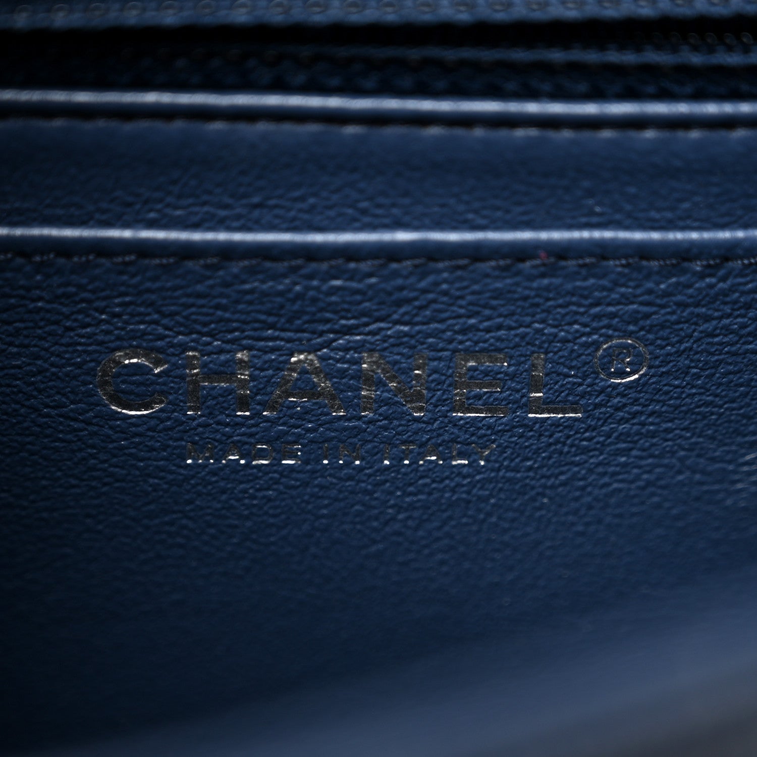 Caviar Quilted Mini Square Flap Navy