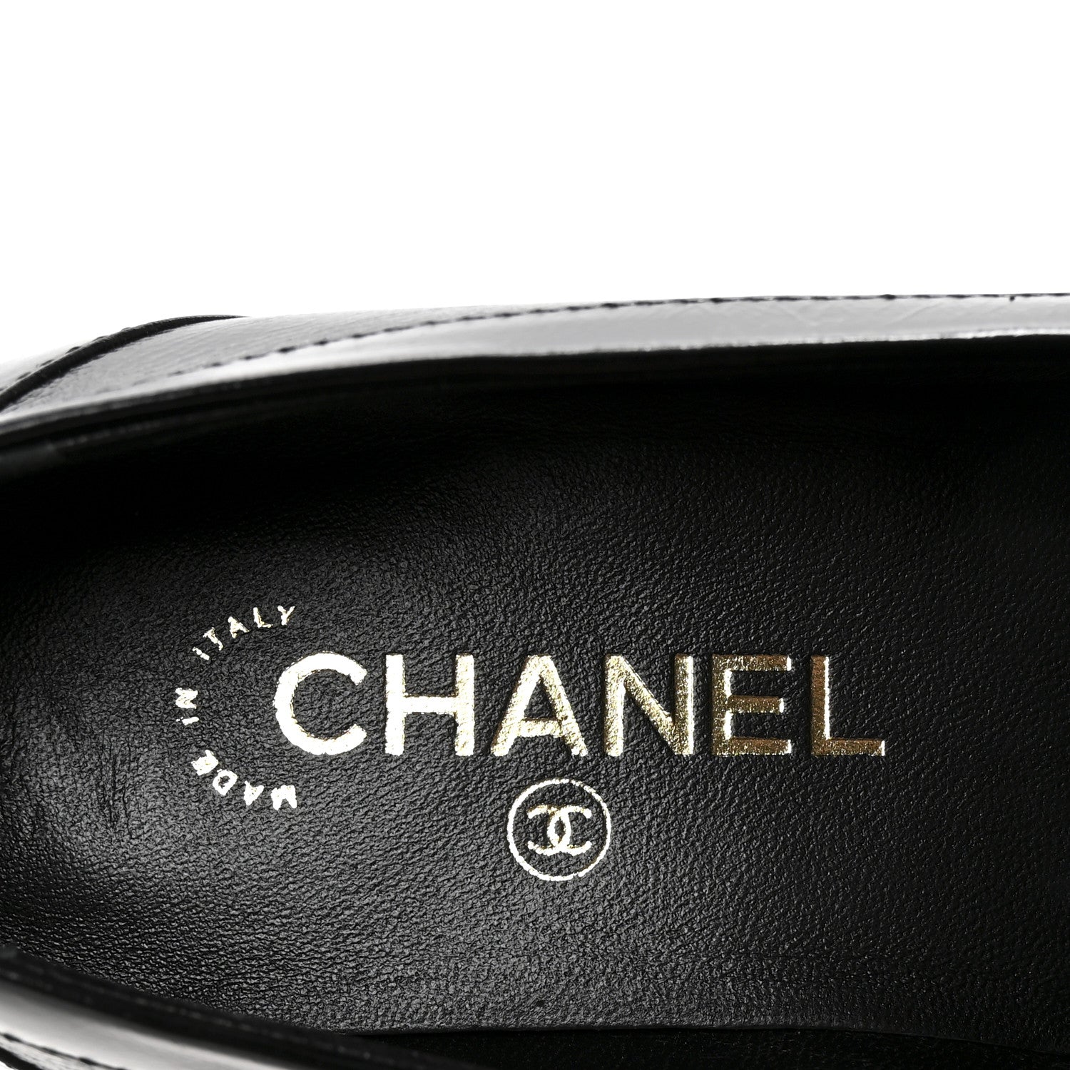 Calfskin CC Moccasin Loafers 38.5 Black