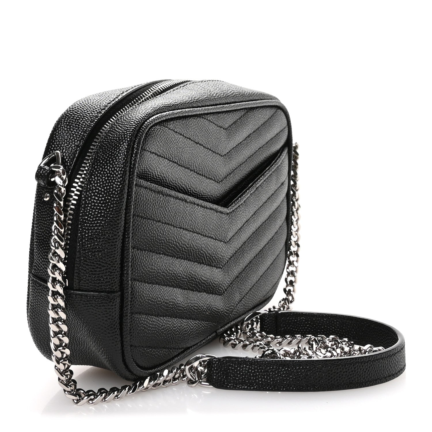 Grain De Poudre Matelasse Monogram Mini Lou Camera Bag Black