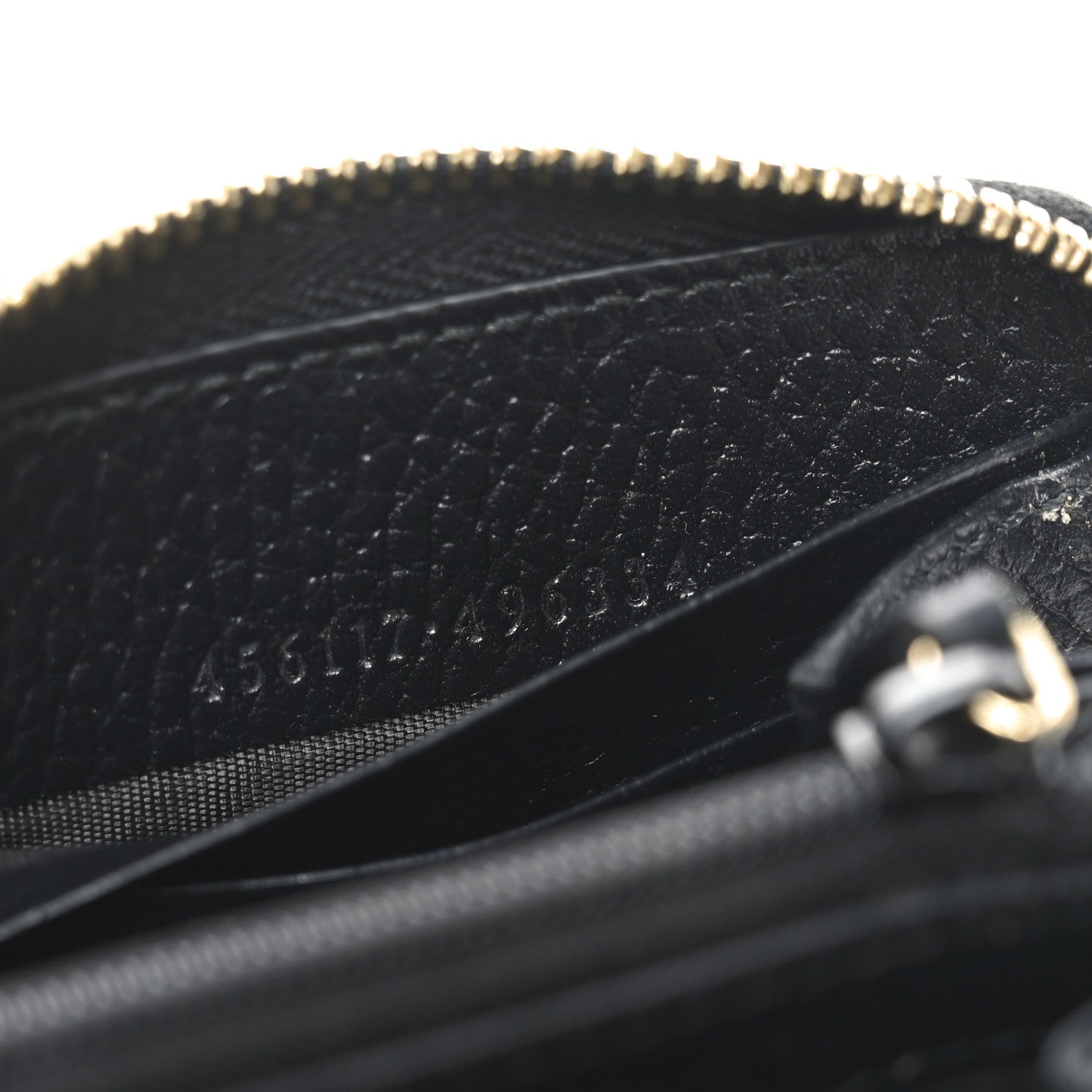 Dollar Calfskin GG Supreme Monogram GG Marmont Zip Around Wallet Black Beige Ebony