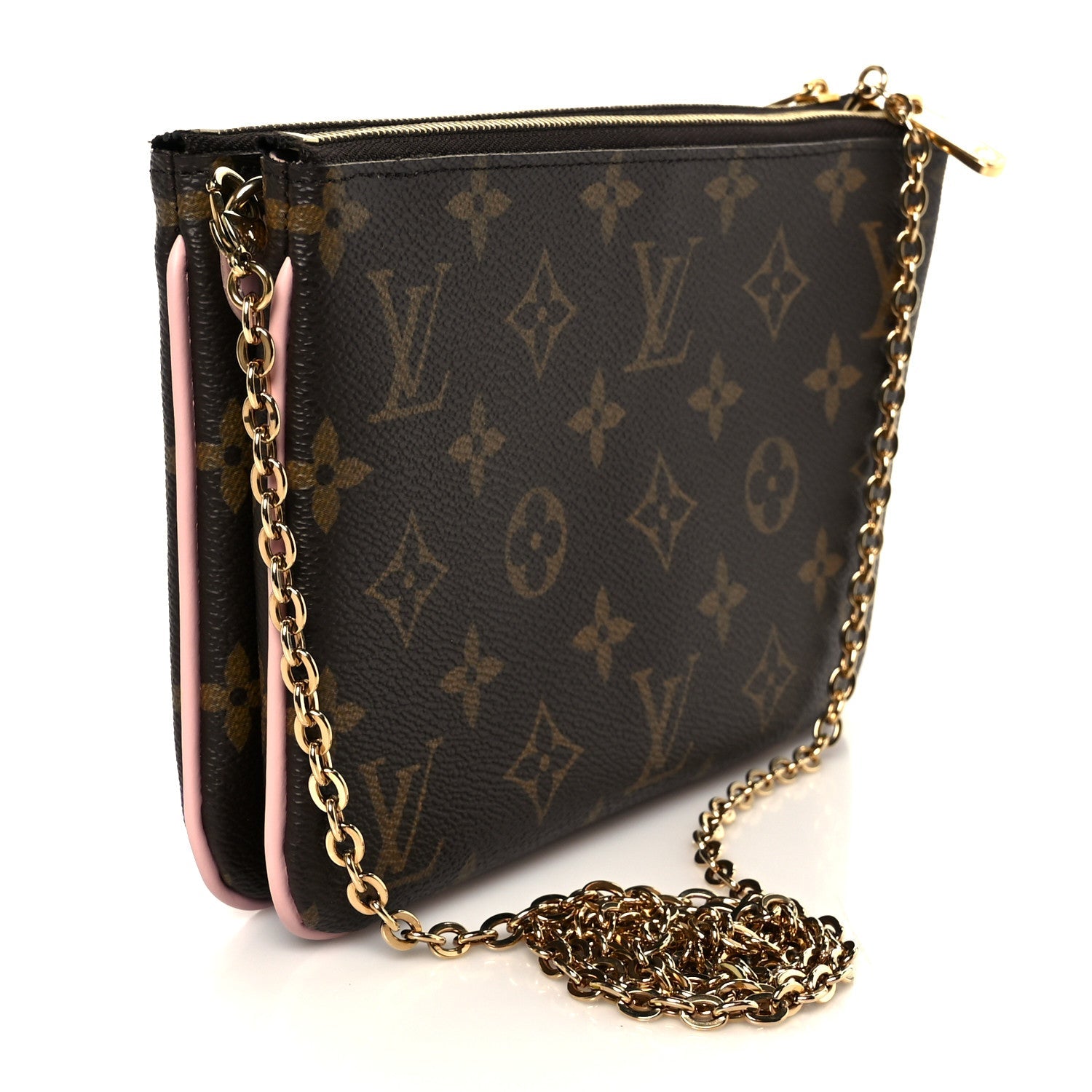Monogram 2020 Christmas Animation Big Wheel Double Zip Pochette Rose Ballerine