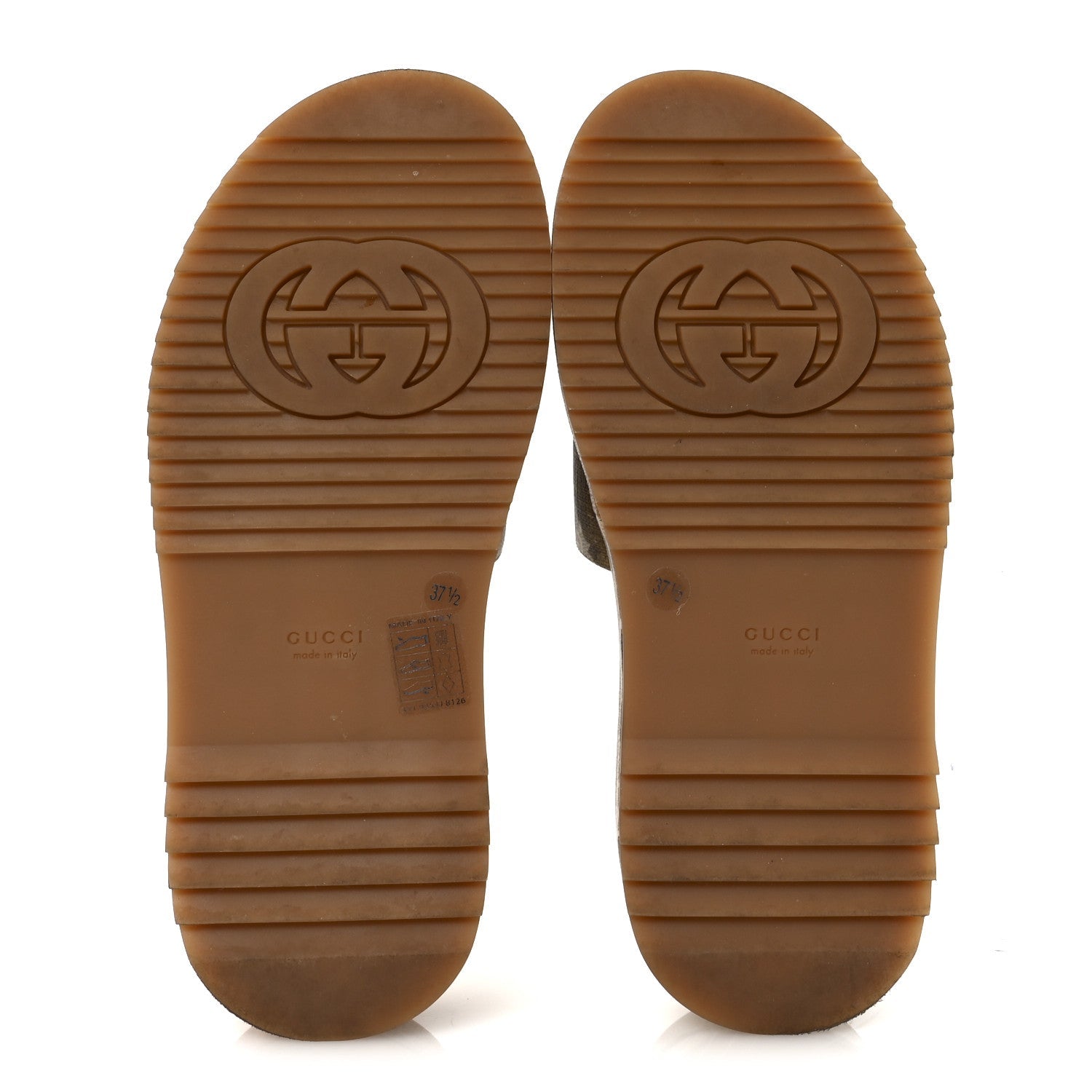 GG Supreme Monogram Water Flora Angelina Platform Slide Sandals 37.5 Beige White Multicolor