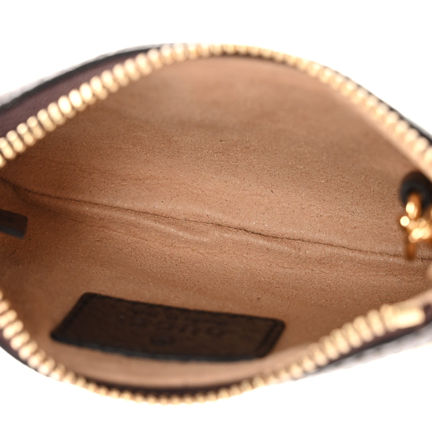 Monogram Jumbo GG Textured Dollar Calfskin Ophidia Key Case Camel Ebony New Acero