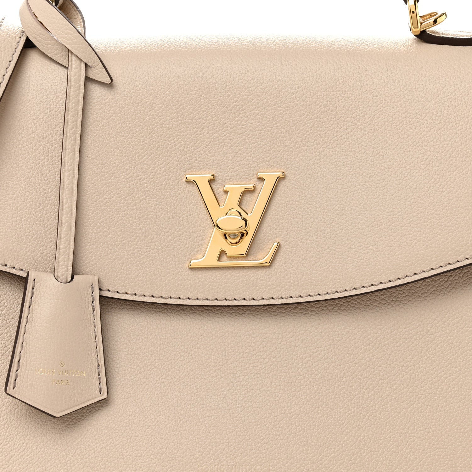Soft Calfskin Lockme Ever MM Greige
