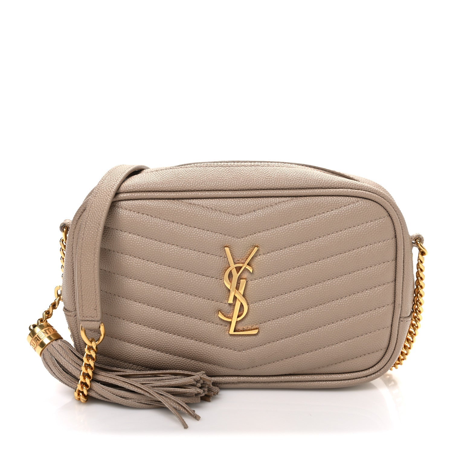 Grain De Poudre Matelasse Monogram Mini Lou Camera Bag Dark Beige