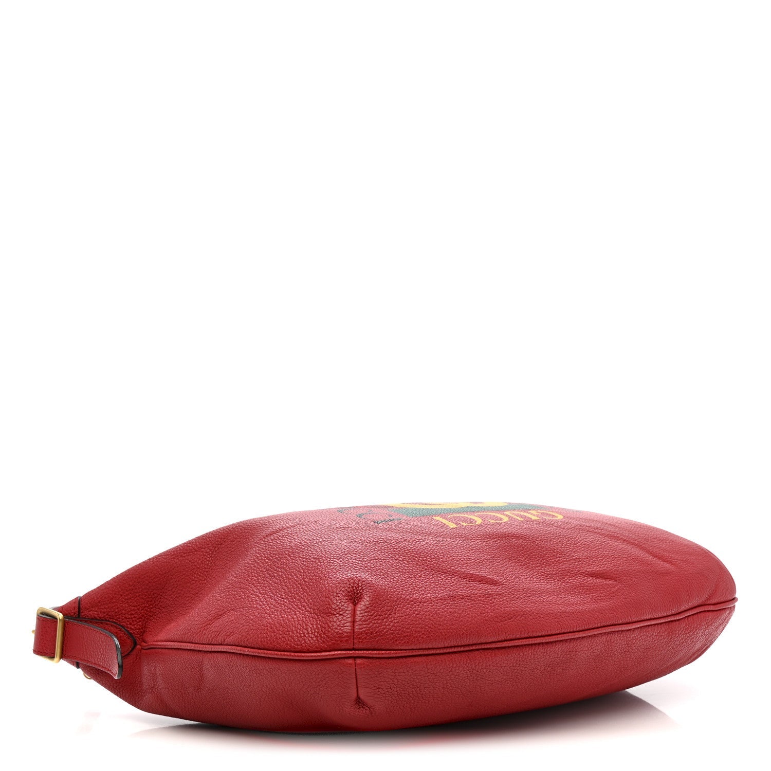 Grained Calfskin Logo Half Moon Hobo Red