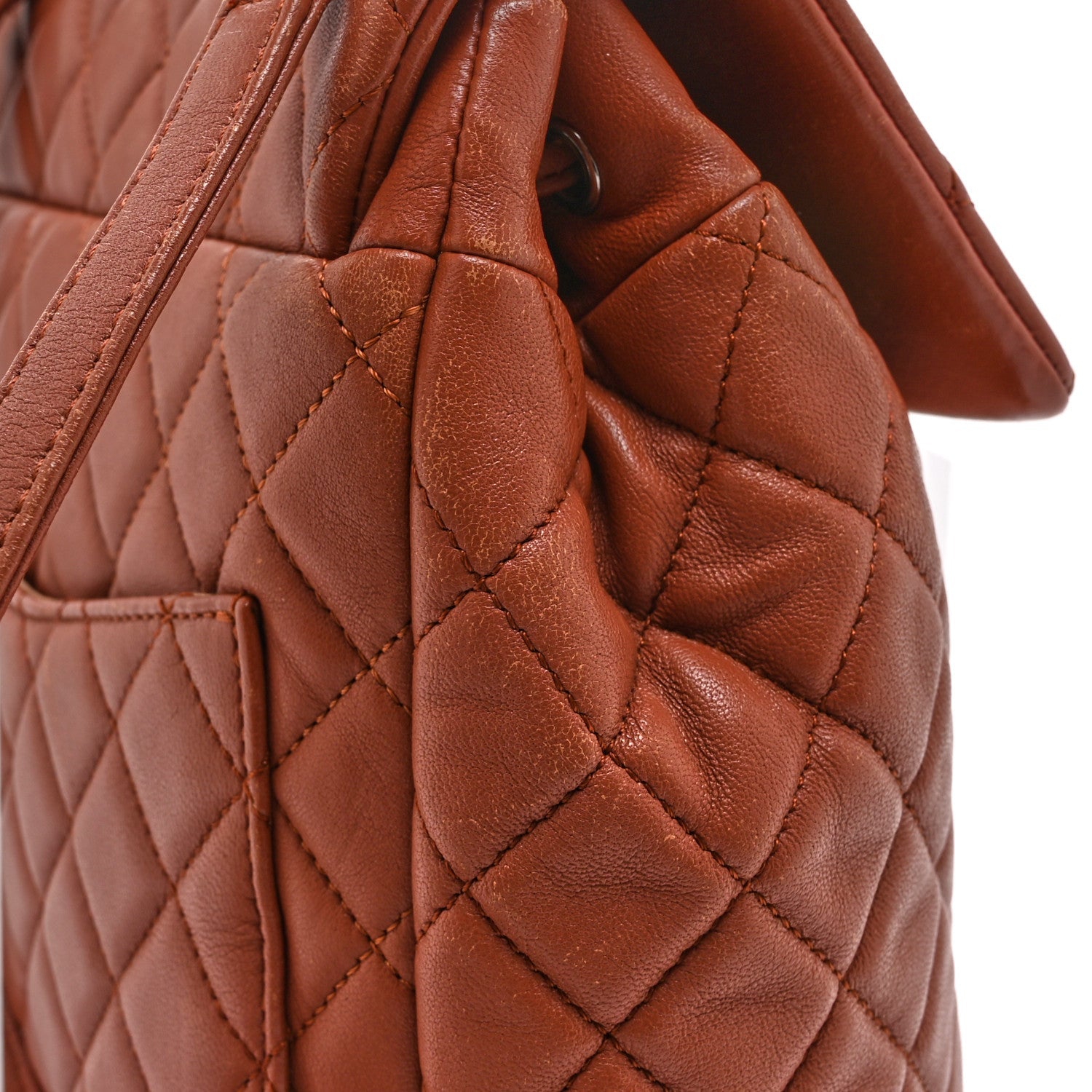 Lambskin Quilted Small Urban Spirit Backpack Brown