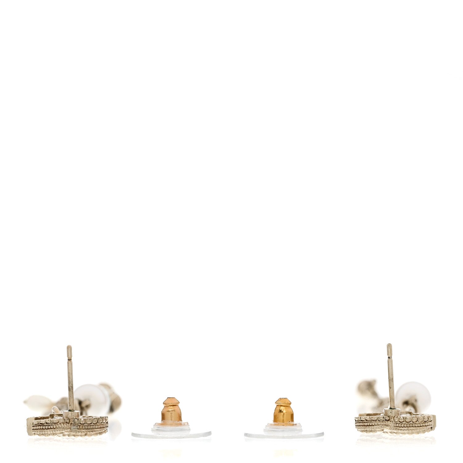 Chain Pearl CC Drop Earrings Light Gold