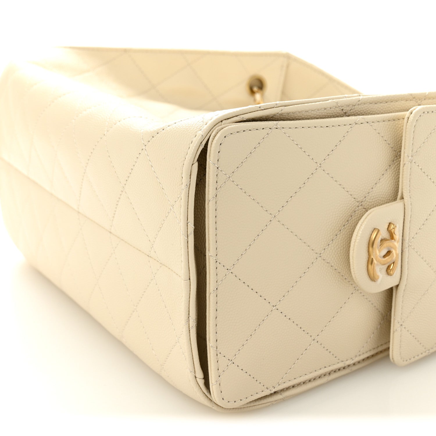Caviar Quilted Small Chanel 25 Handbag Light Beige