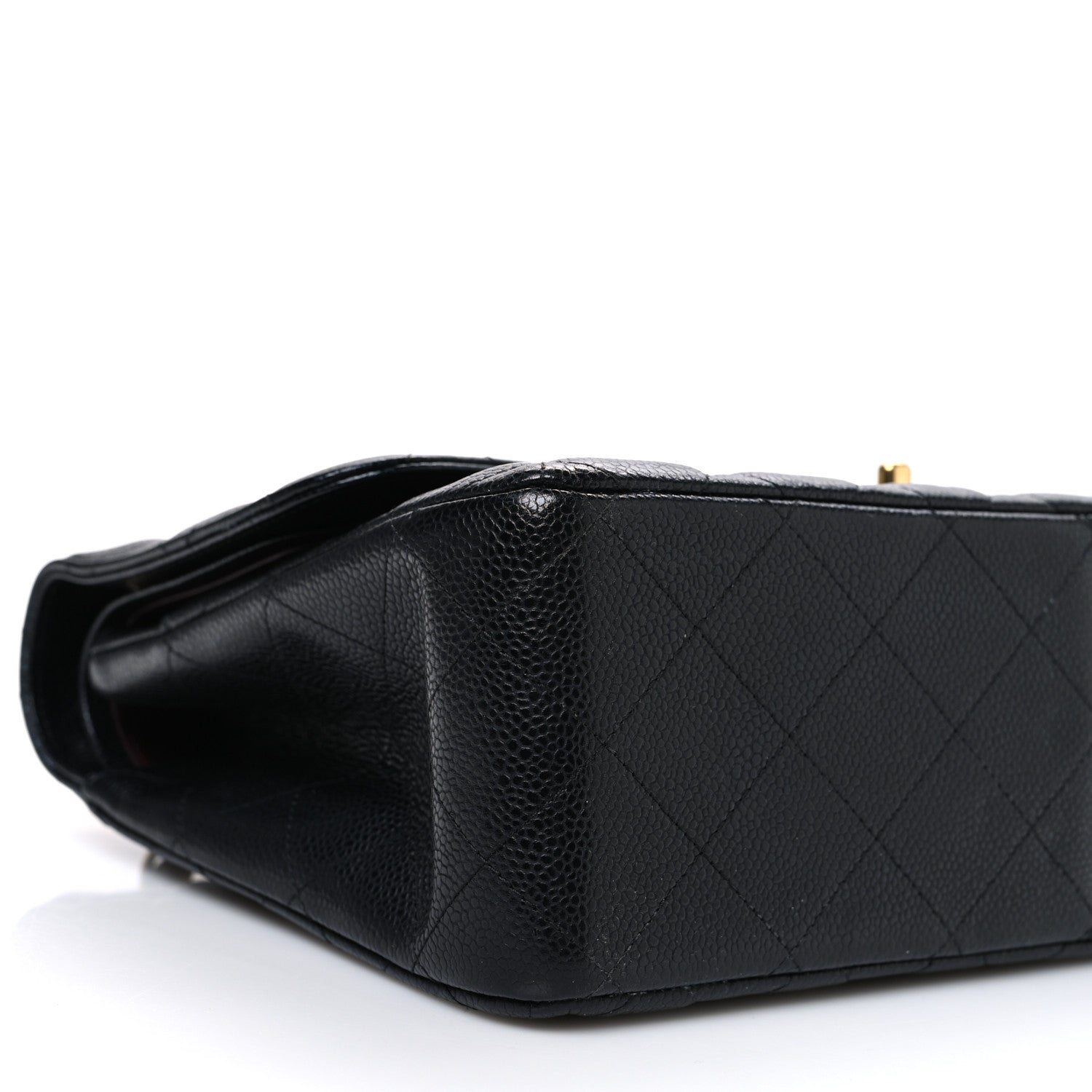 Caviar Quilted Jumbo Double Flap Black