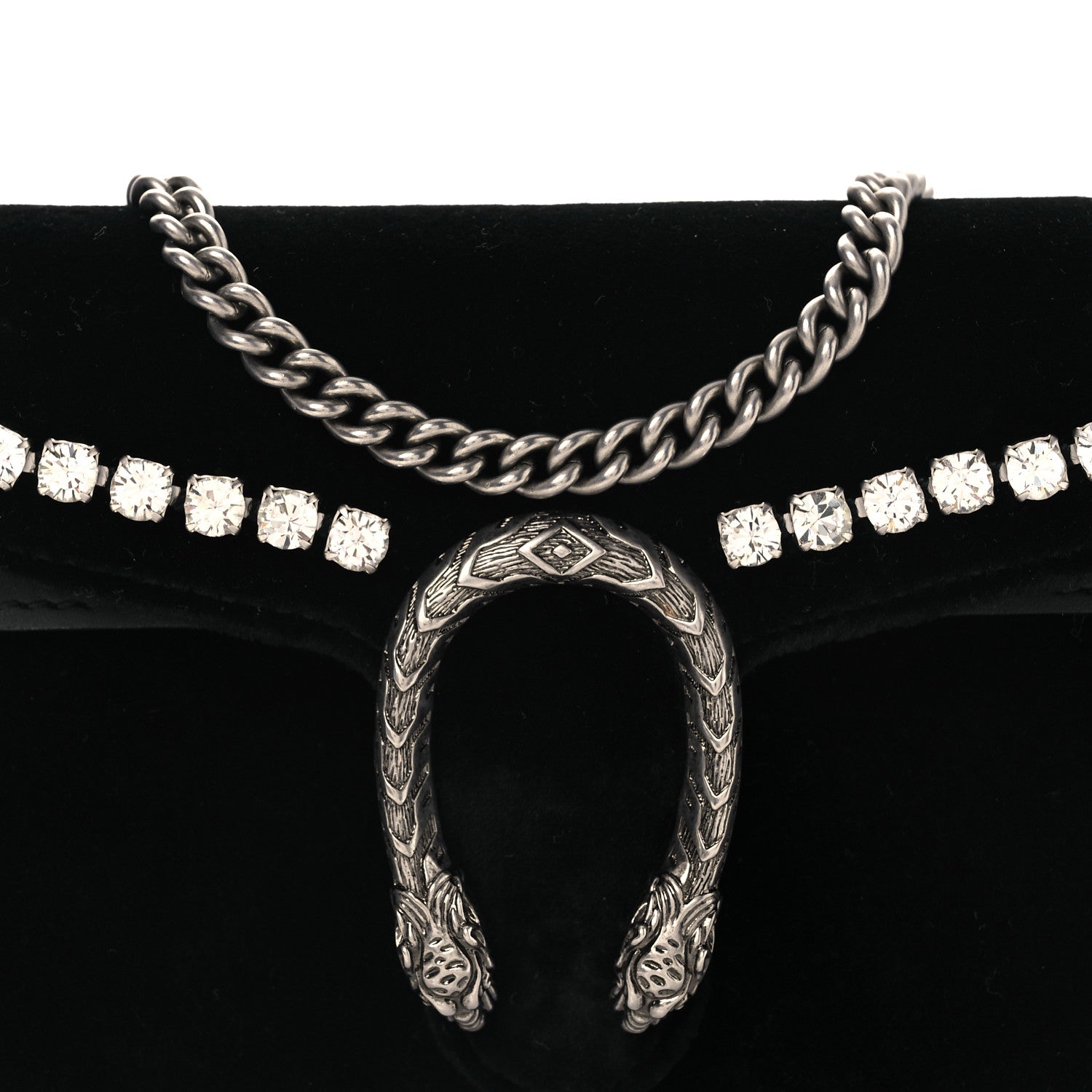 Velvet Crystal Super Mini Dionysus Shoulder Bag Black