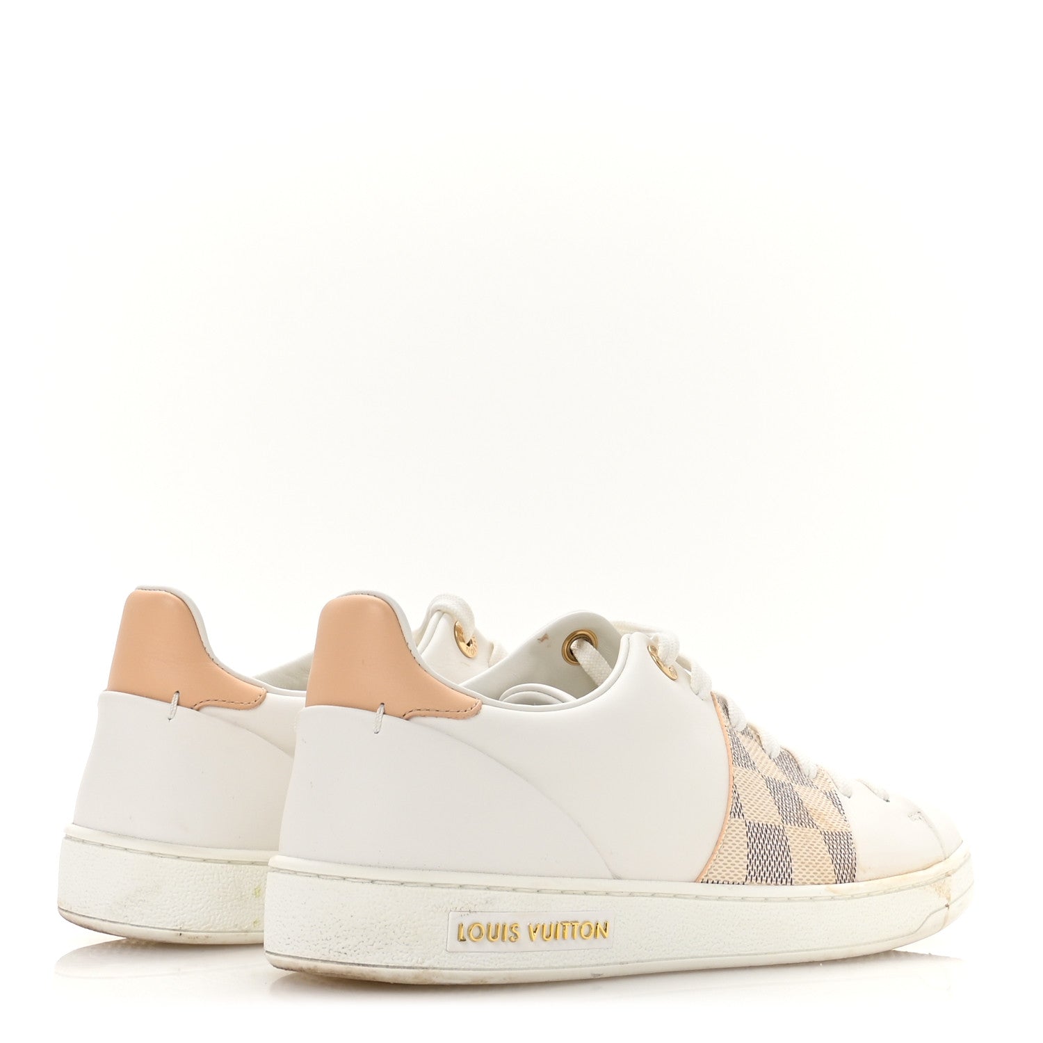 Damier Azur Front Row Sneaker 37.5 White