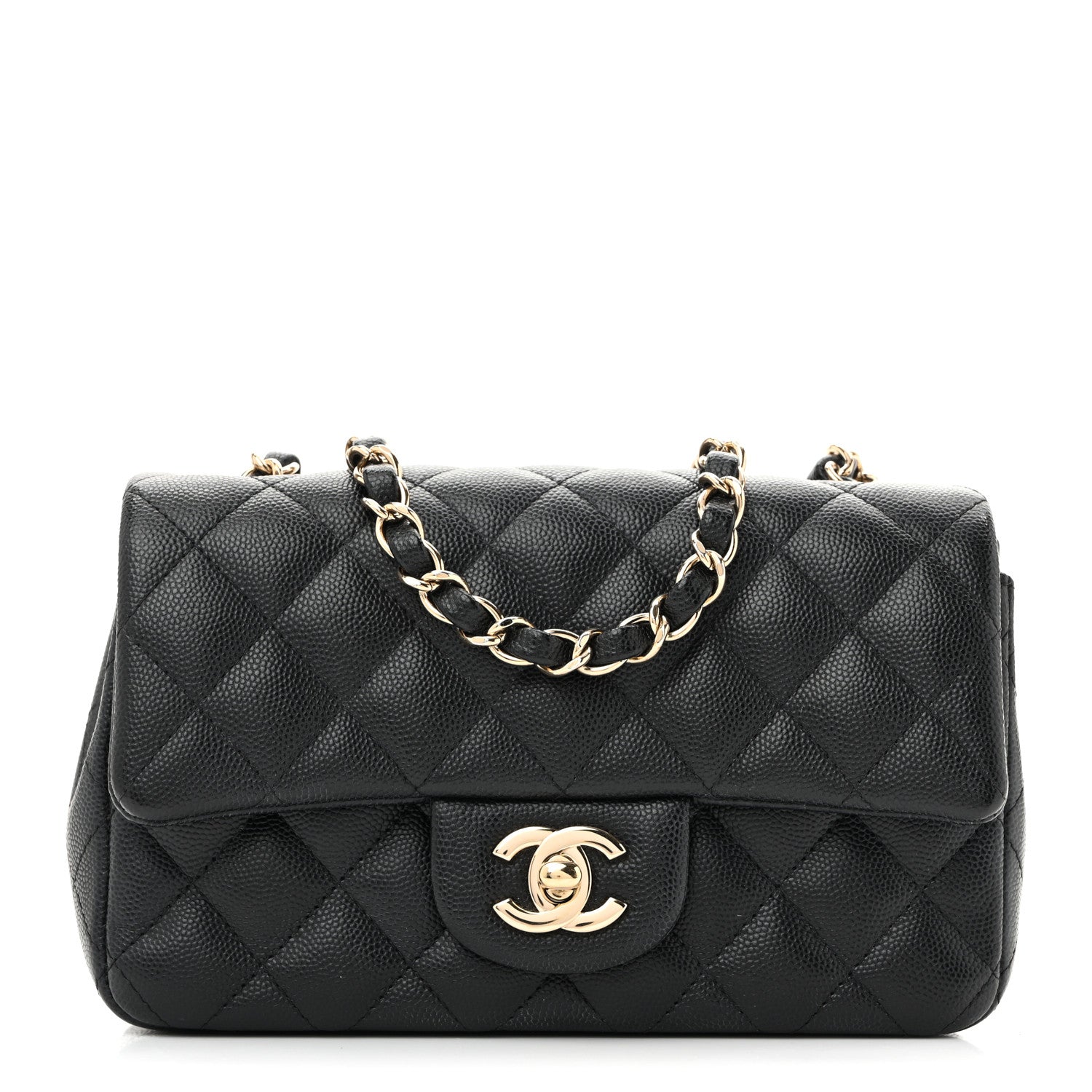 Caviar Quilted Mini Rectangular Flap Black
