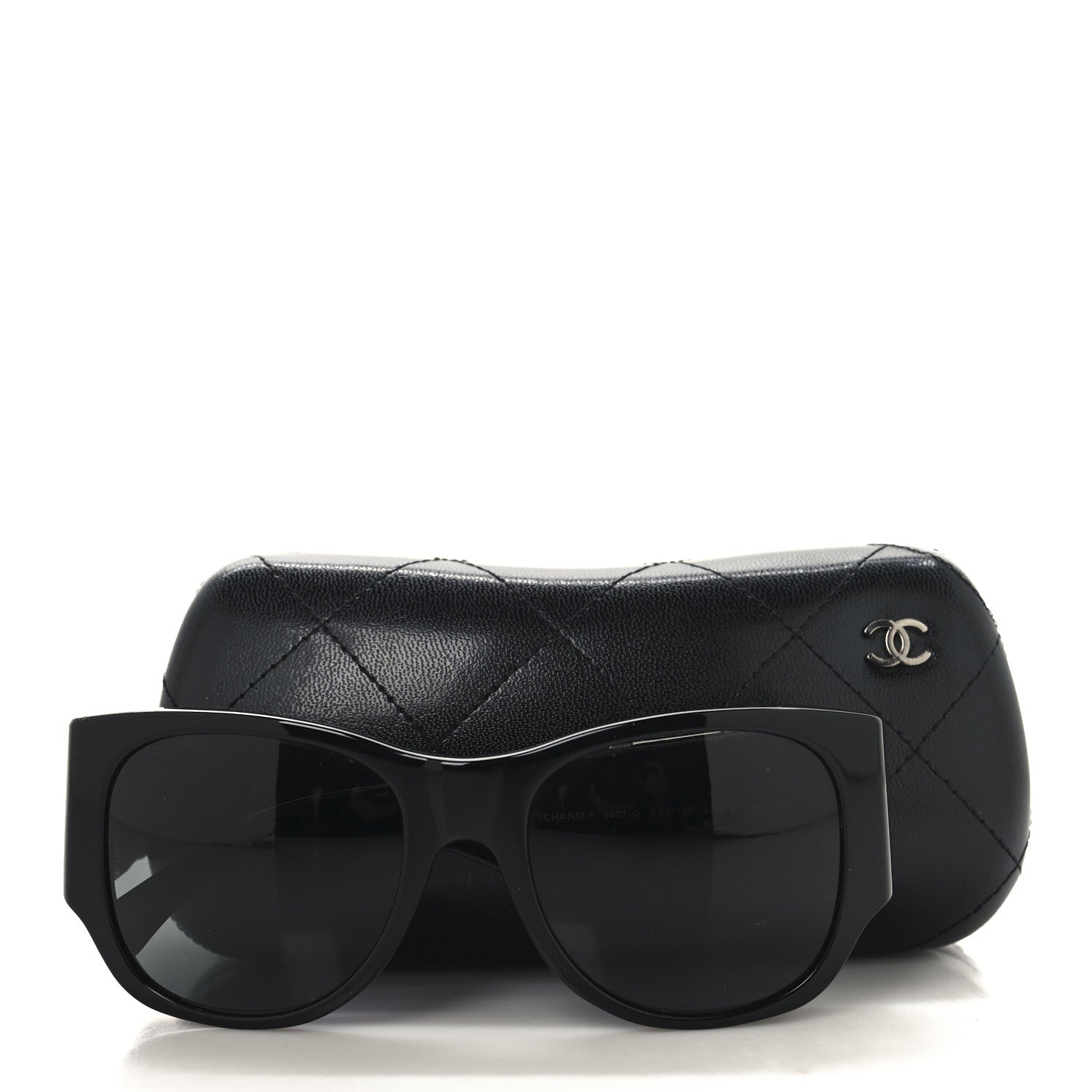Lambskin Quilted CC Mirror Sunglasses 5202-Q Black