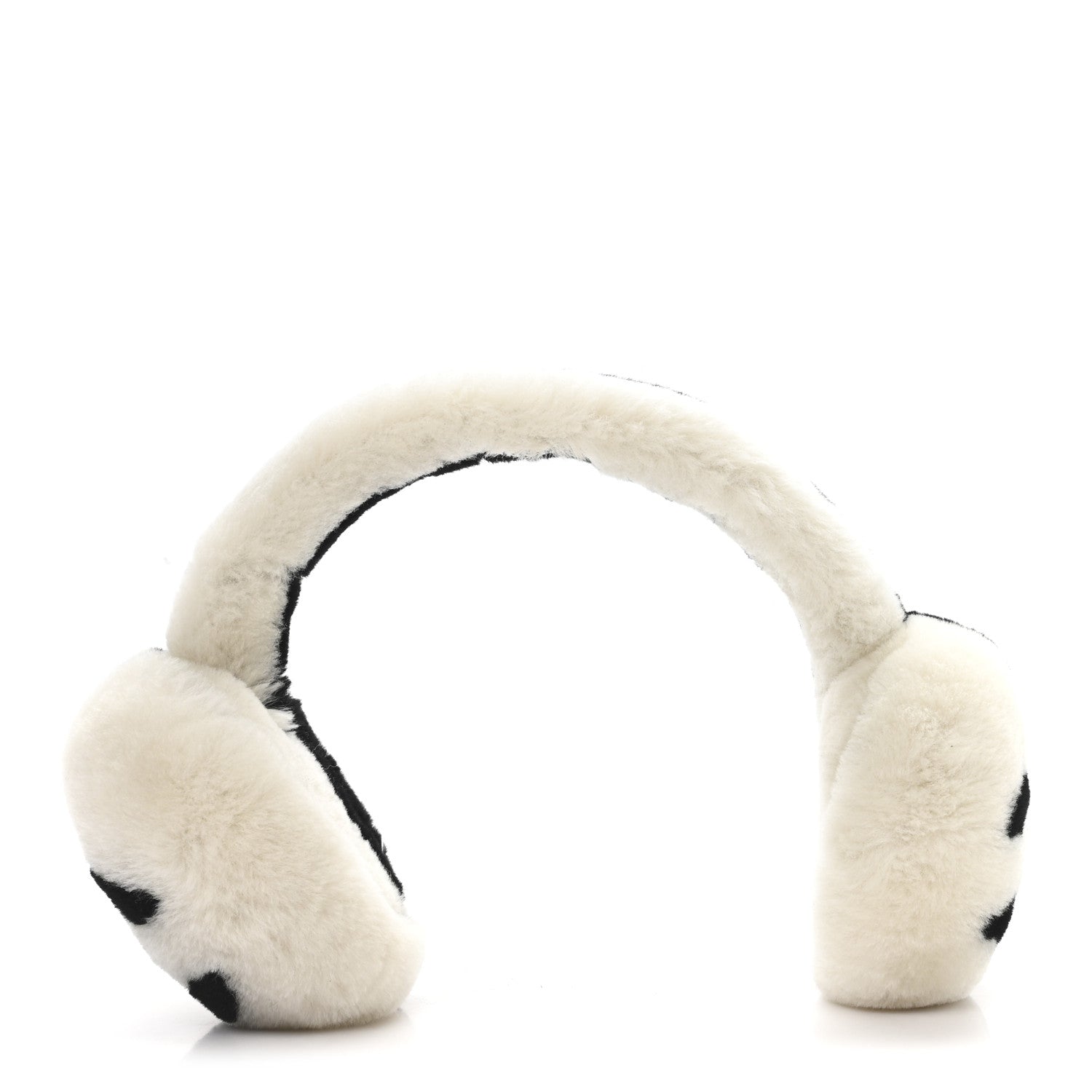 Shearling CC Ear Muffs Black White