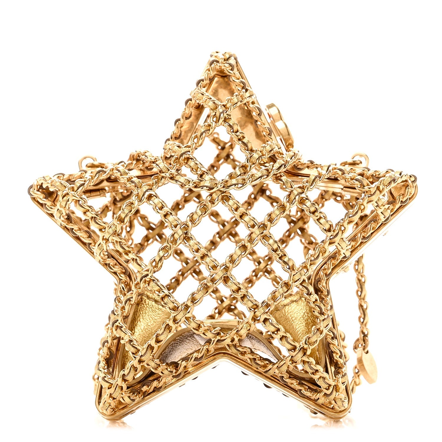 Metal CC Star Minaudiere Crossbody Gold