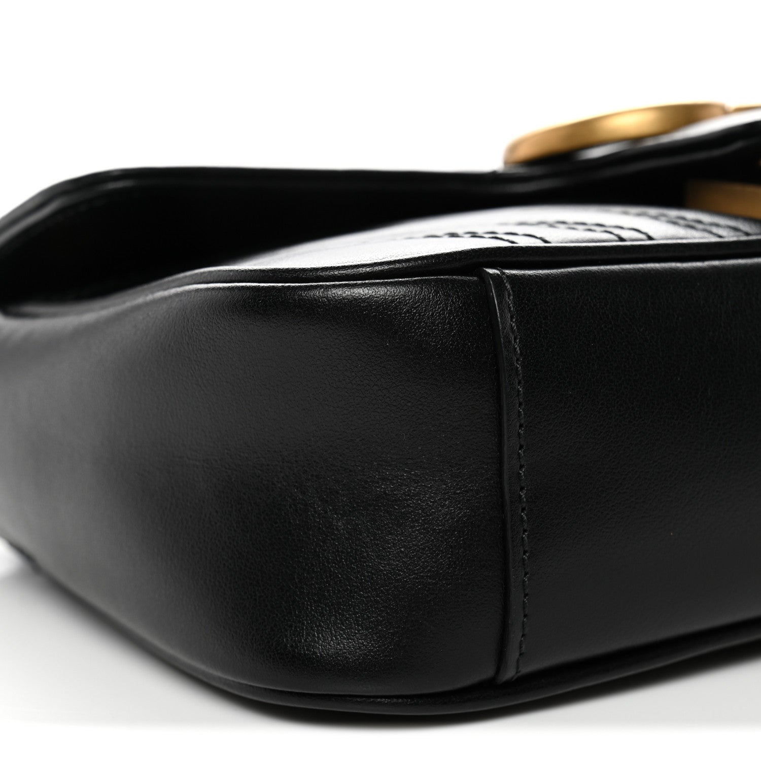 Calfskin Matelasse Mini GG Marmont Shoulder Bag Black