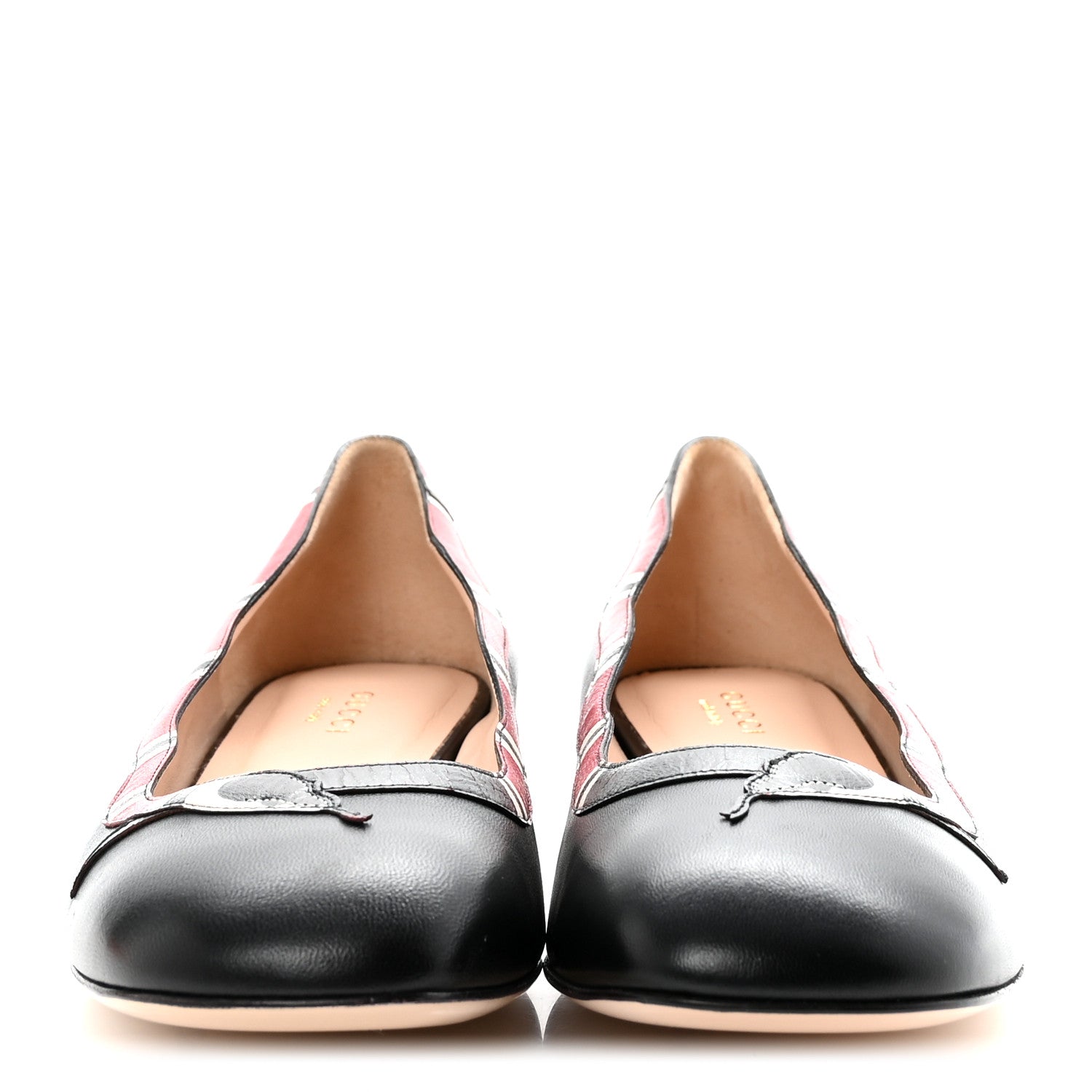 Malaga Kid Snake Ballet Flats 39 Black Hibiscus Red