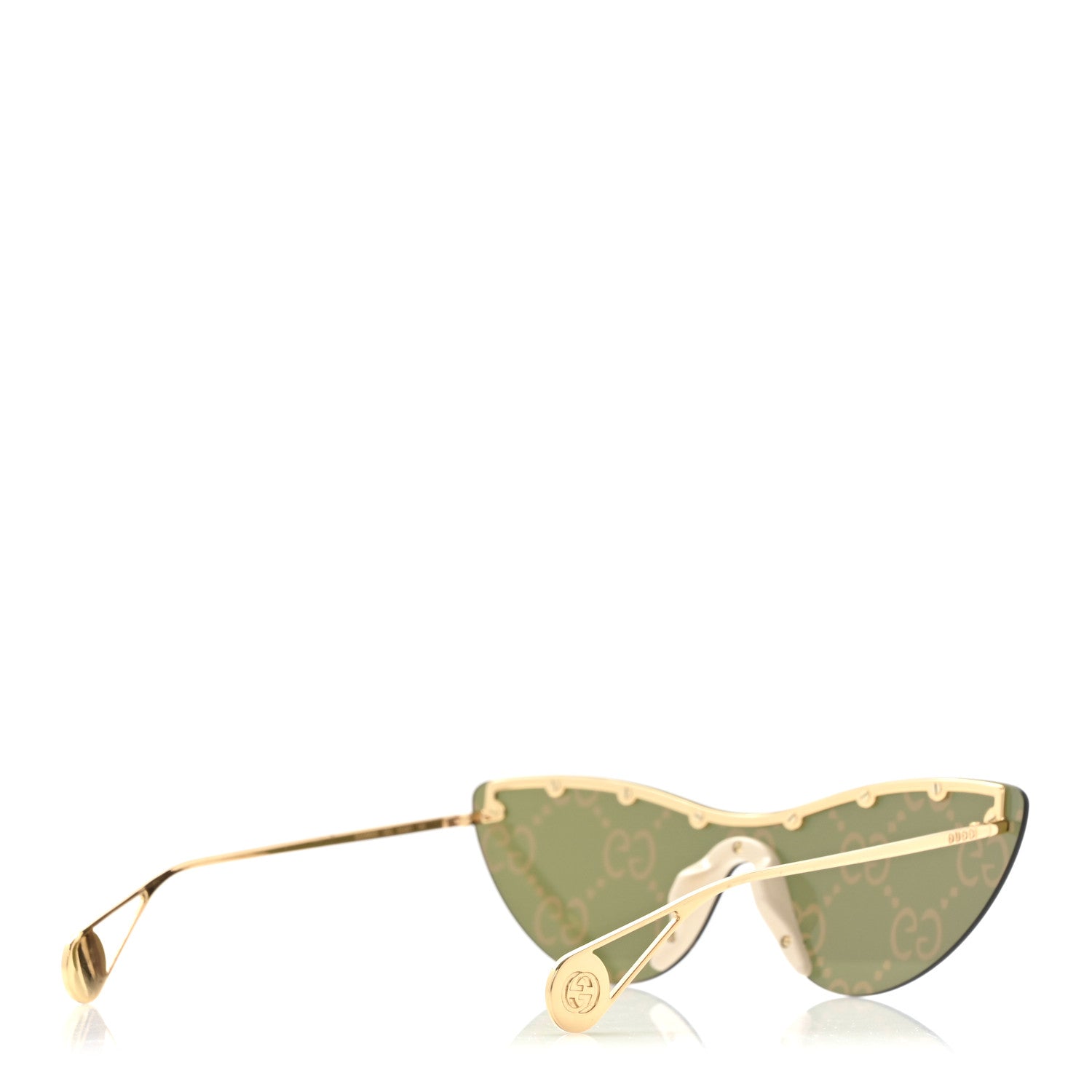 Metal Rimless Star Studded Monogram 90mm Cat Eye GG0666S Sunglasses Mirror Purple