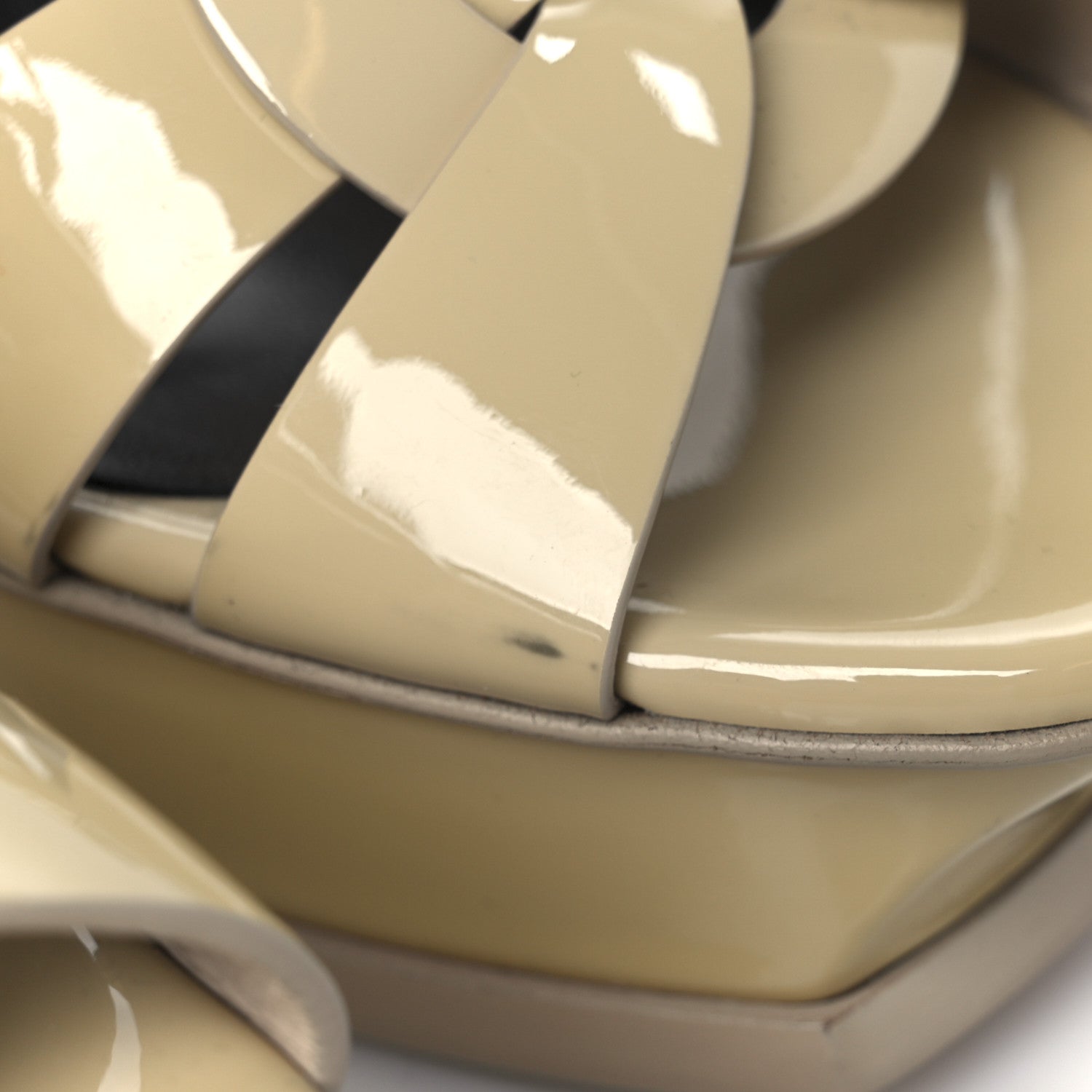 Patent Tribute 105 Platform Sandals 40 Nude Powder