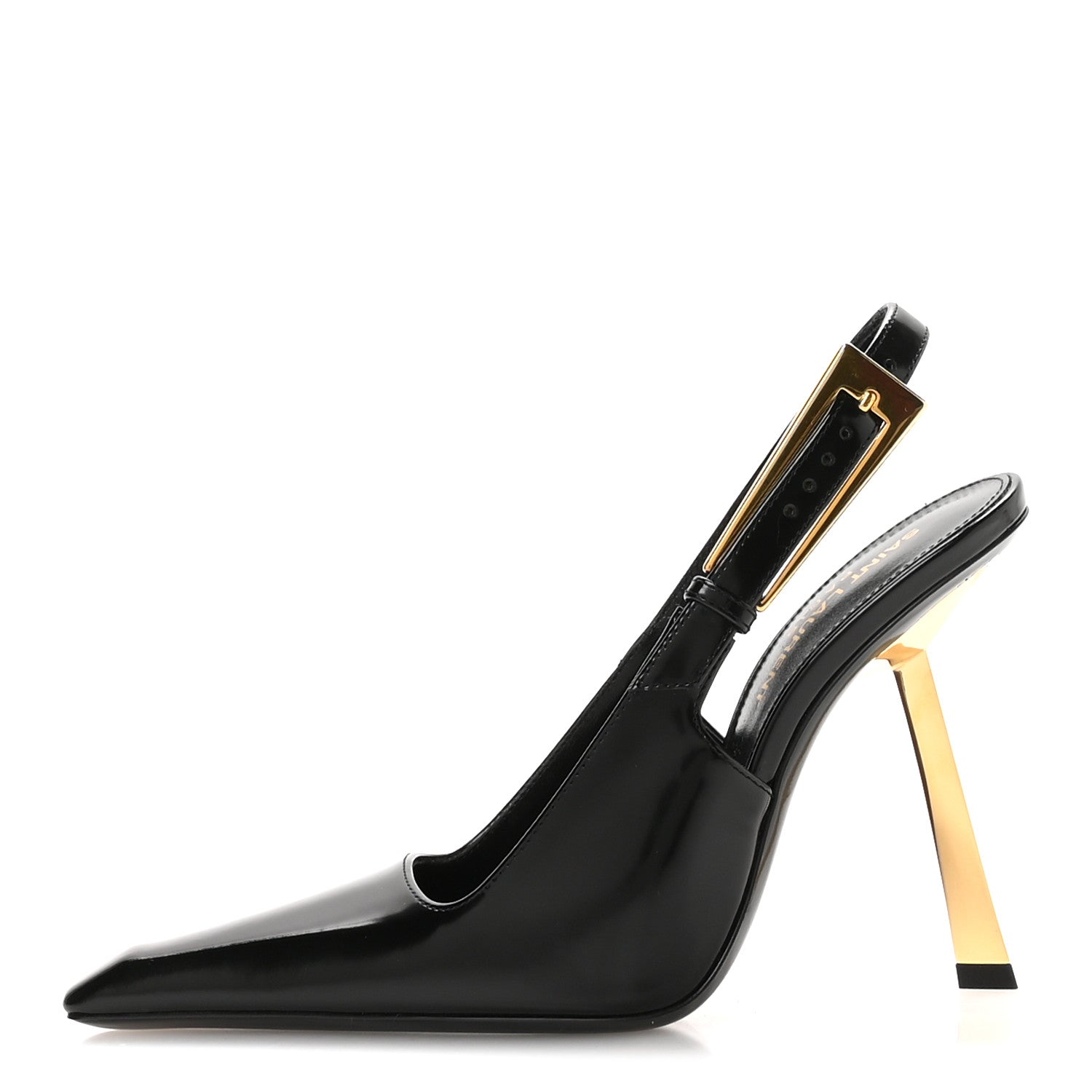 Glazed Calfskin Lee Slingback Pumps 35 Black