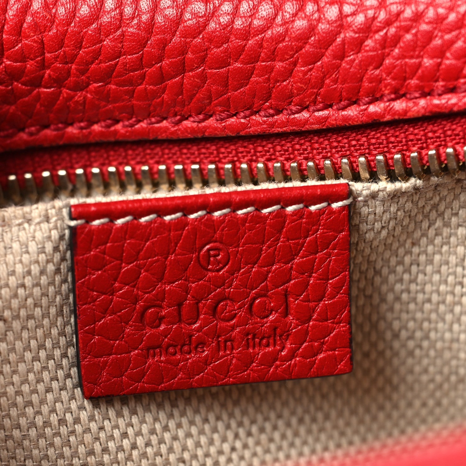 Pebbled Calfskin Small Soho Disco Bag Tabasco Red