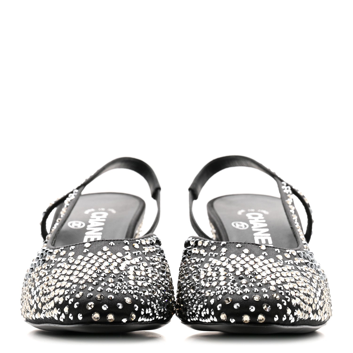 Strass Cap Toe CC Slingback Pumps 39.5 Black