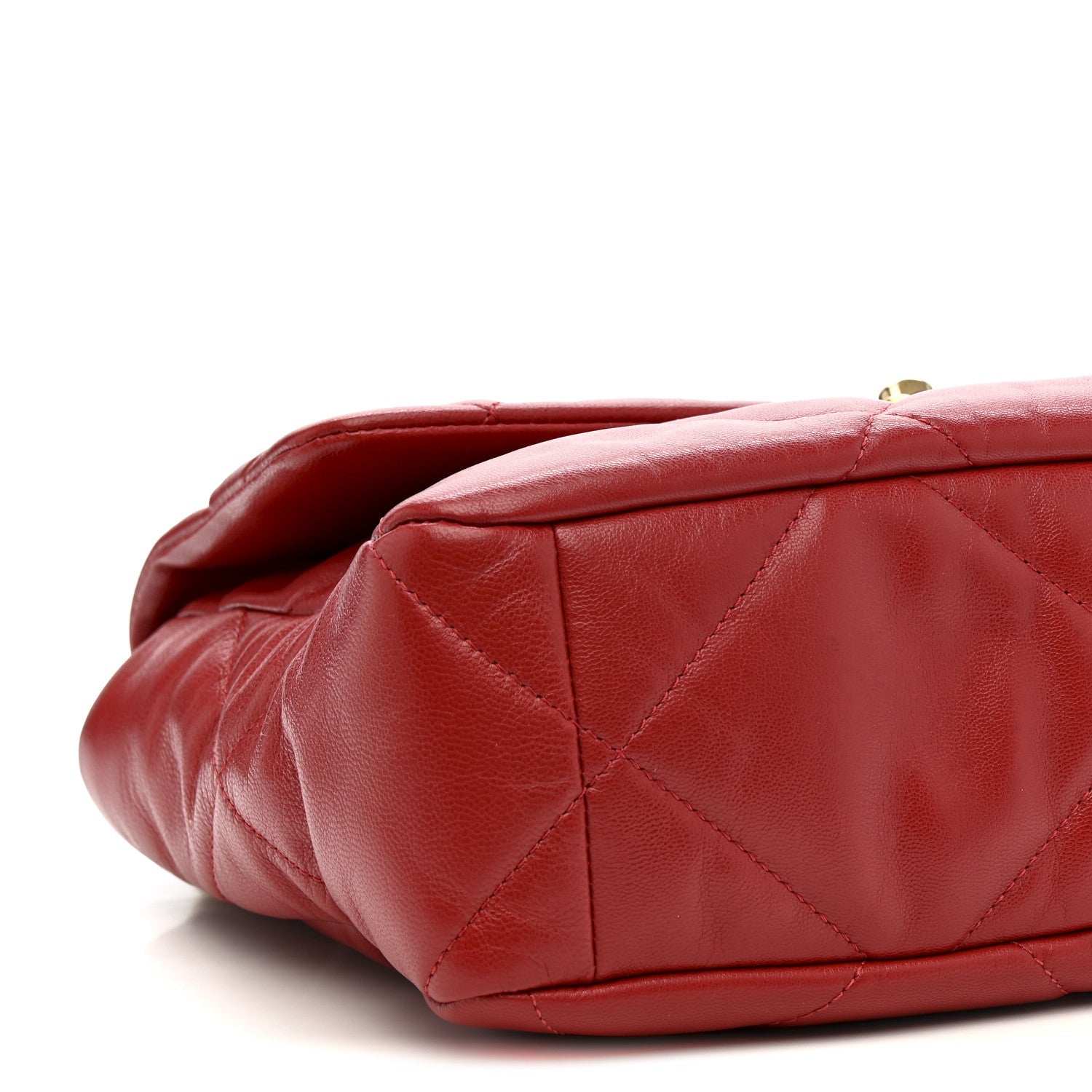 Goatskin Quilted Large Chanel 19 Flap Red