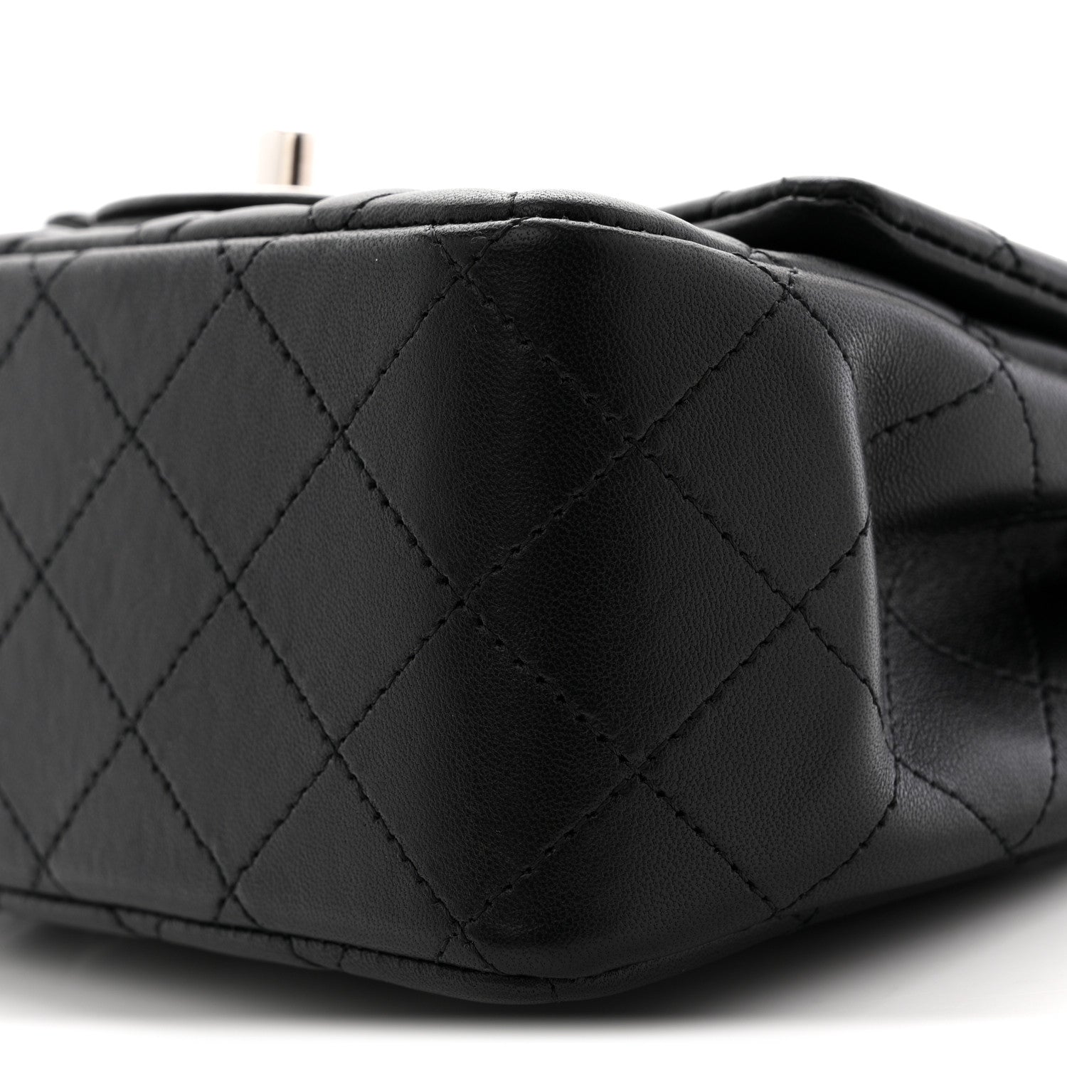 Lambskin Quilted Mini Square Flap Black