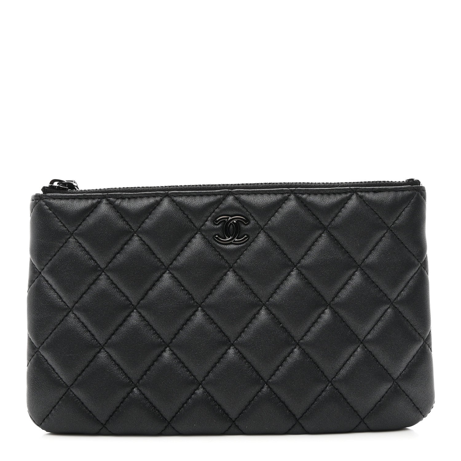 Pearly Lambskin Quilted Cosmetic Case So Black