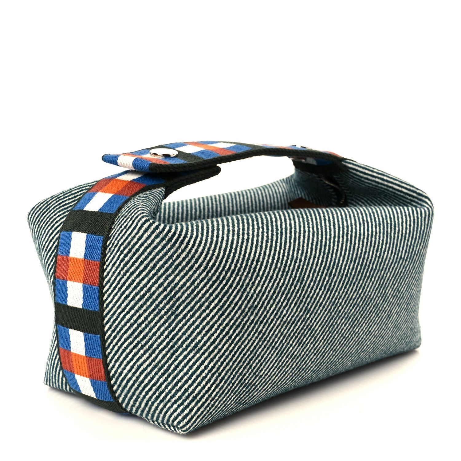 Wool Small Bride-A-Brac H Natte Pouch Bleu