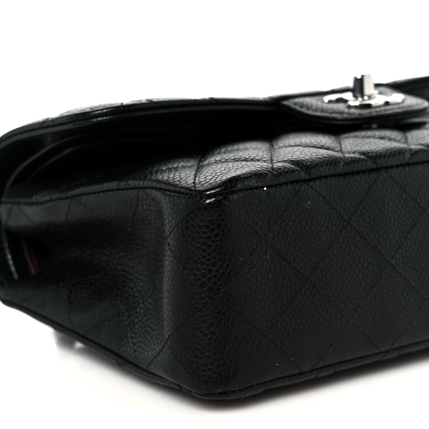 Caviar Quilted Small Double Flap Black