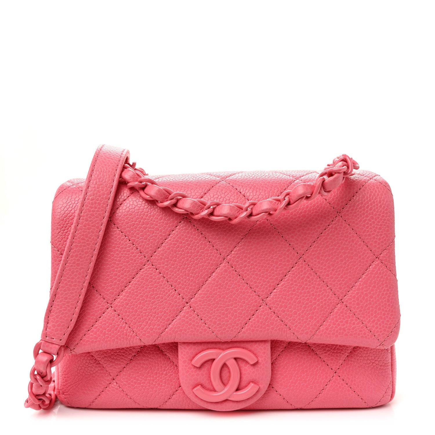 Caviar Quilted Mini Incognito Square Flap Pink