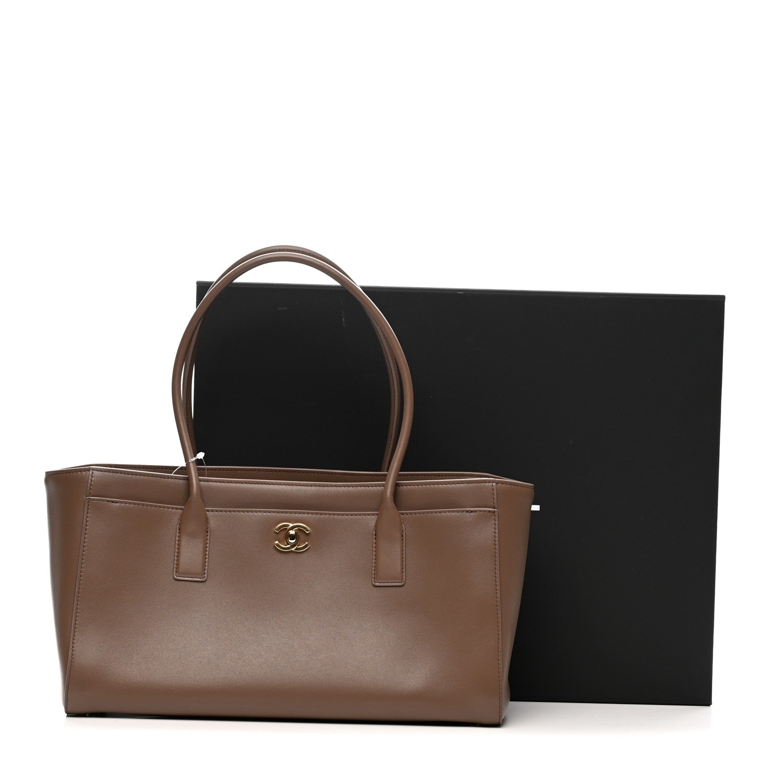 Calfskin Archetype Small Shopping Tote Light Brown