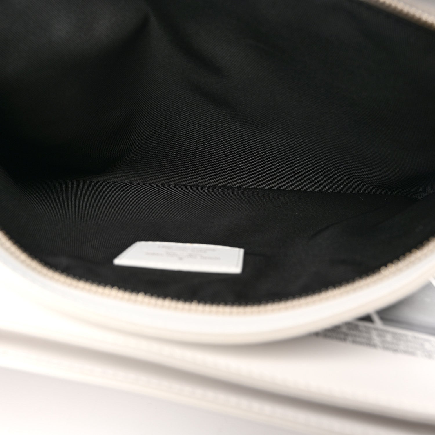 Calfskin Newspaper Print Pouch