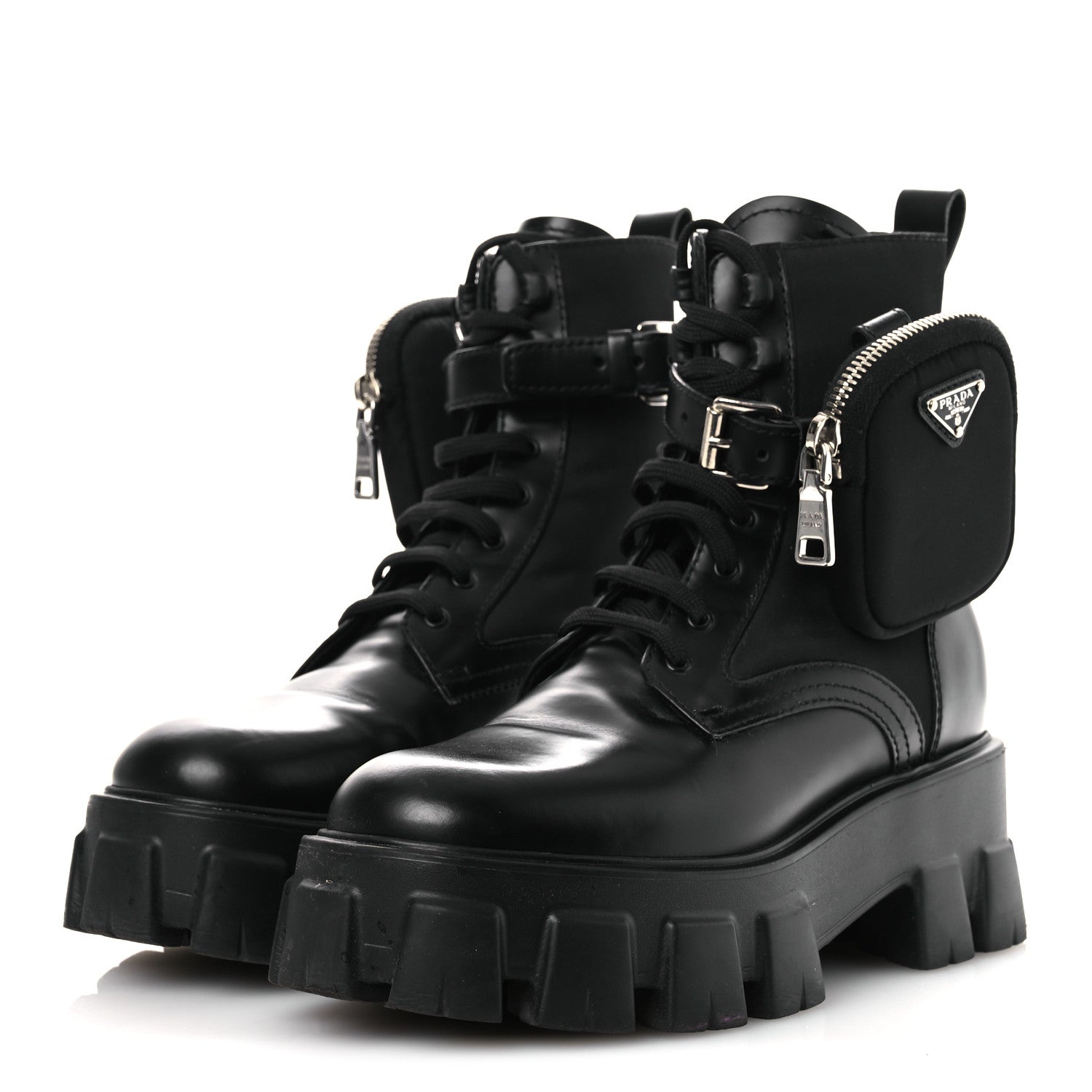 Spazzolato Rois Nylon Metal Triangle Logo Monolith Pouch Pocket 55mm Boots 37 Black