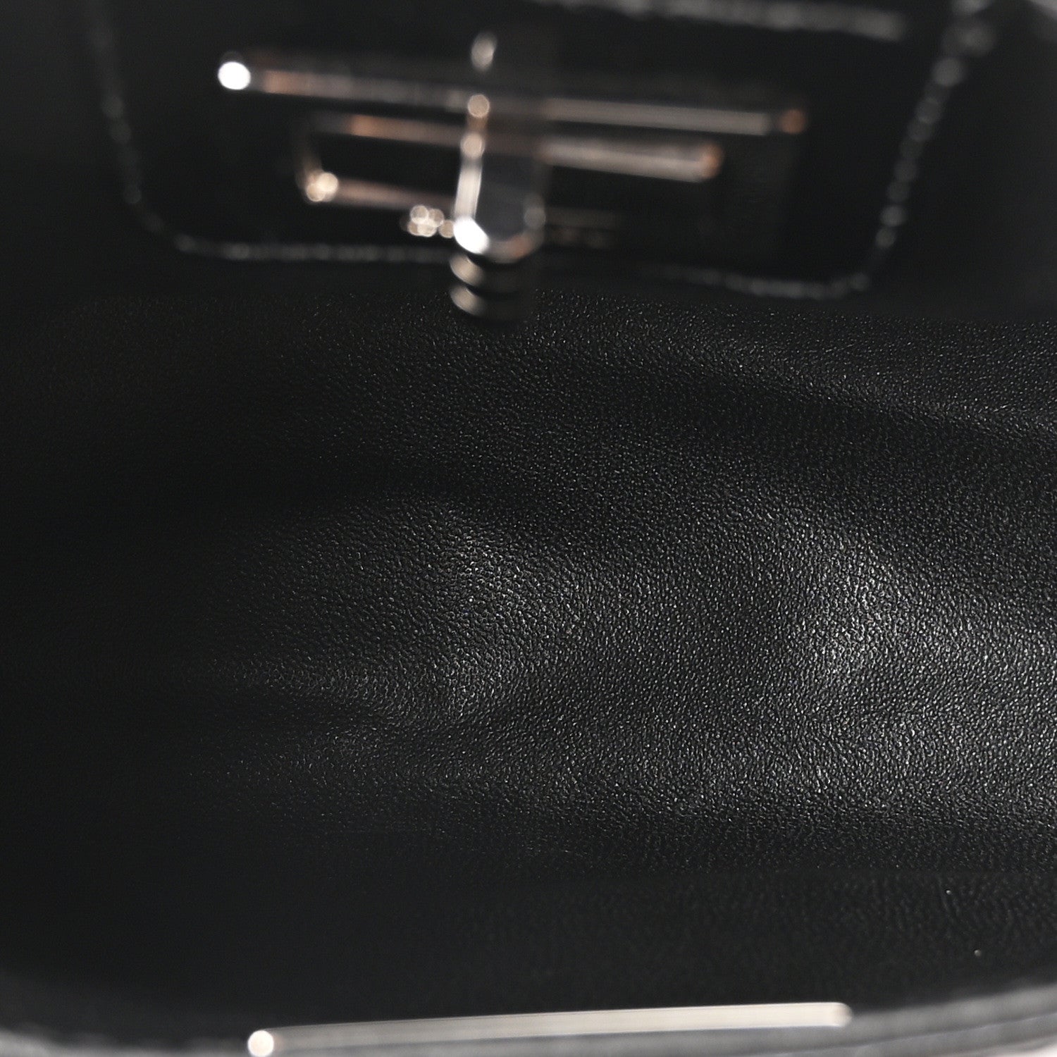 Patent Mademoiselle Lock Convertible Wrist Clutch Bag Black