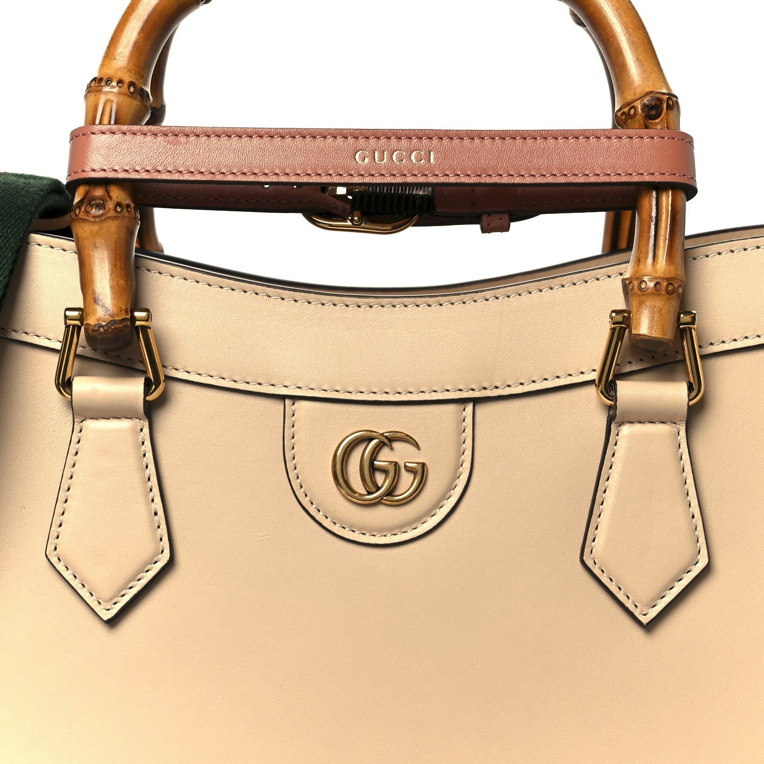 Charisma Calfskin Gucci Embossed Web Medium Diana Tote Bag Souffle Rose Phard