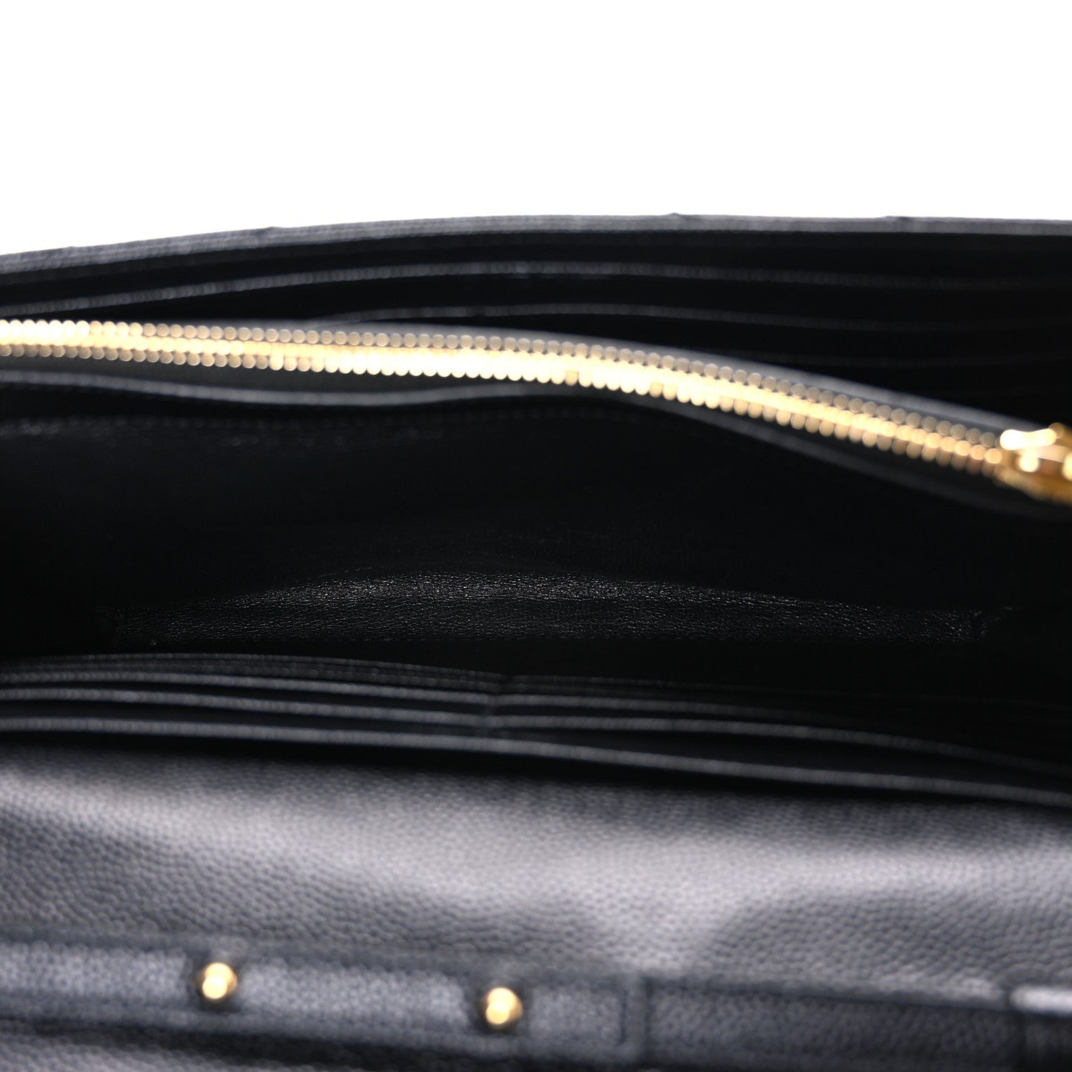 Grain De Poudre Matelasse Chevron Monogram Chain Wallet Black