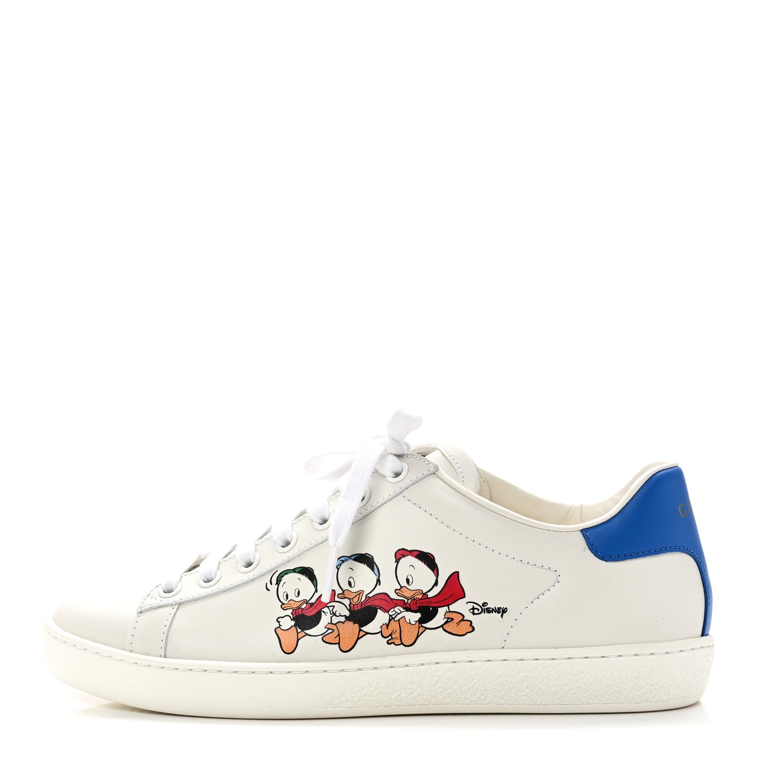 X DISNEY Calfskin Miro Soft Donald Duck Womens Ace Sneakers 37 White Bright Splash