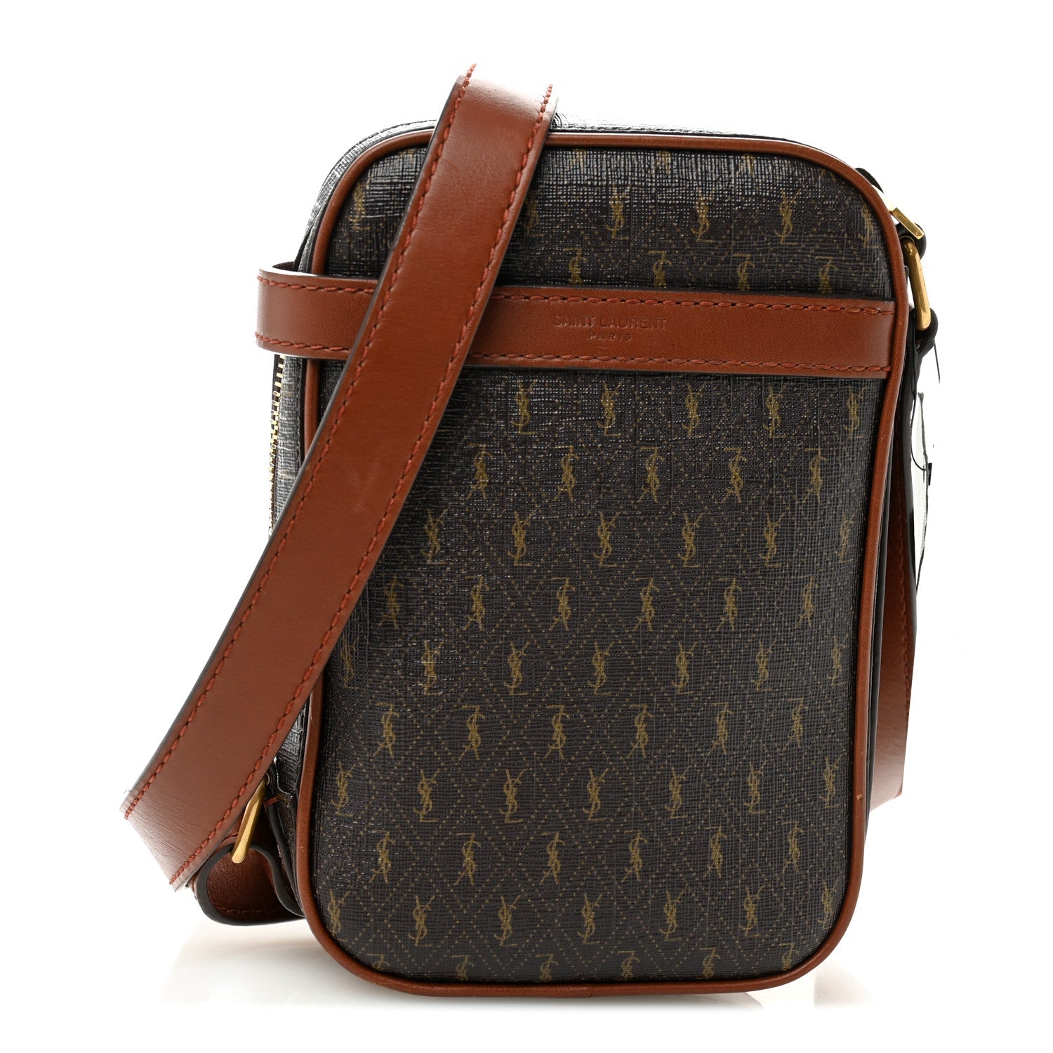 Canvas Smooth Calfskin Le Monogramme Crossbody Pouch Chestnut