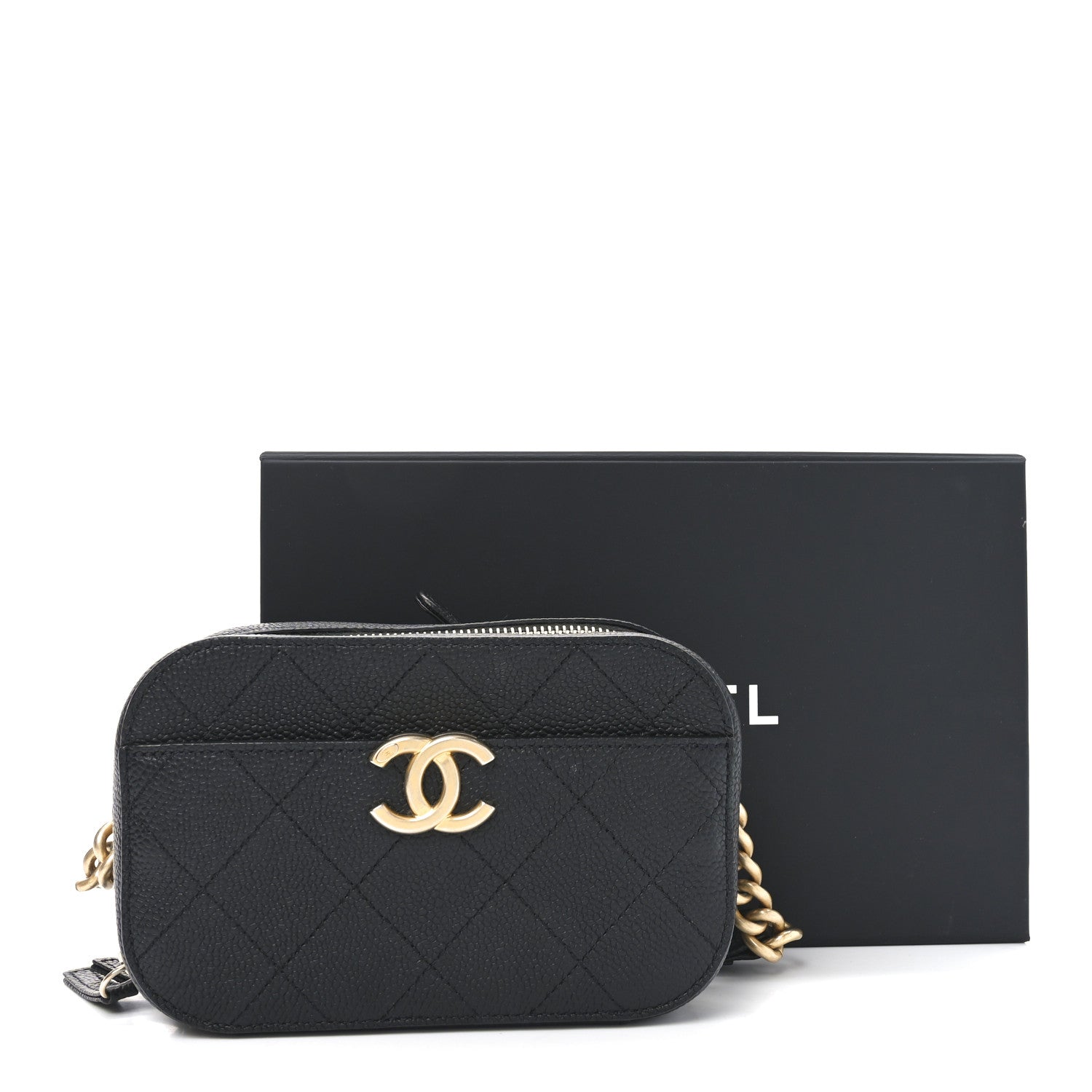 Caviar Quilted Waist Bag Black