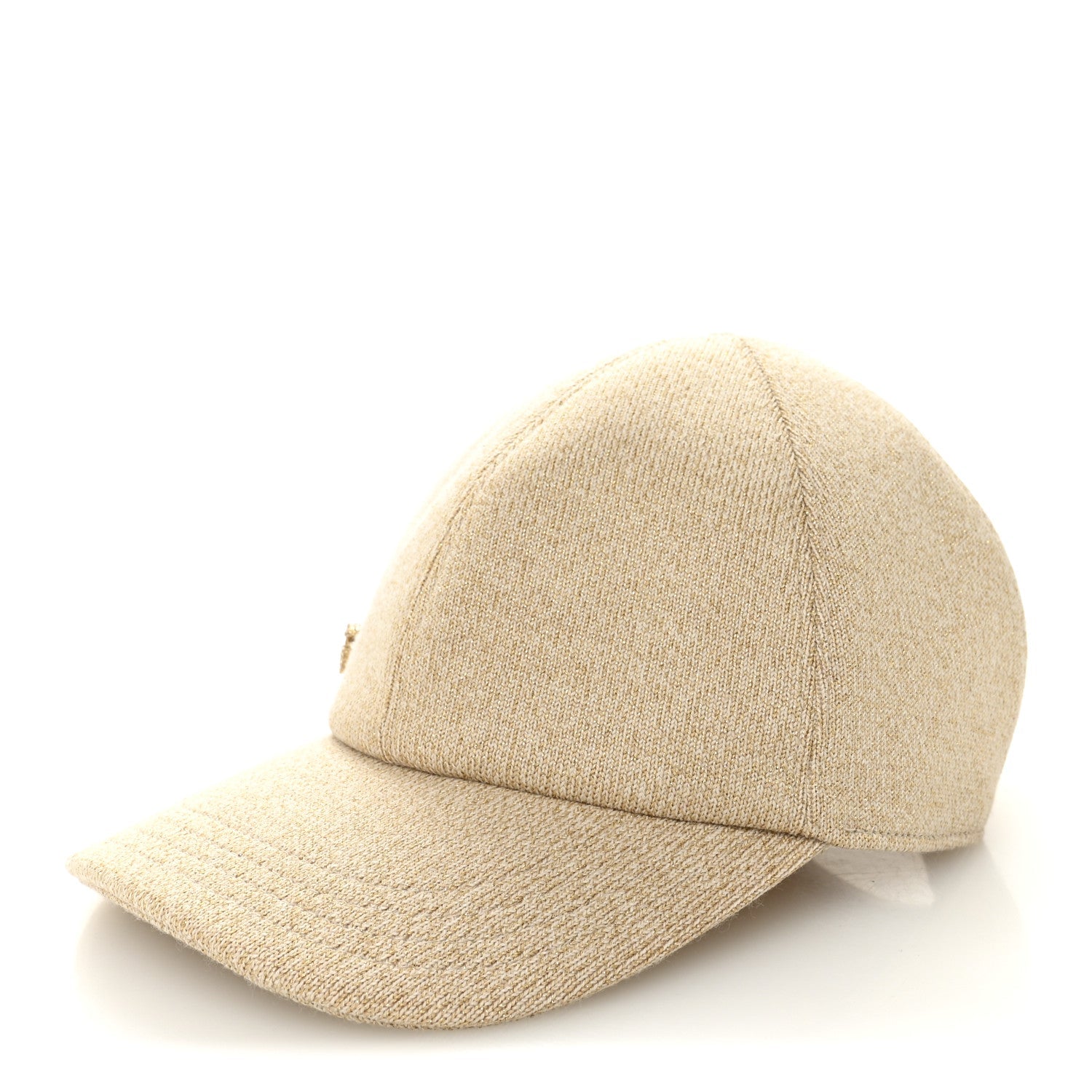 Wool Lame Double G Crystal Baseball Hat L Beige